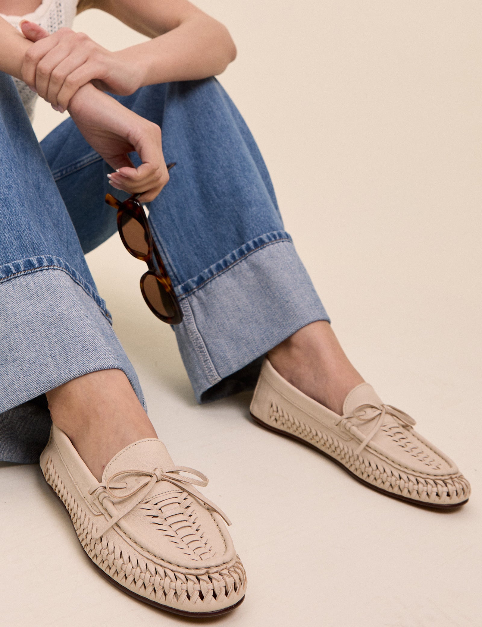Ivory Leather Loafers