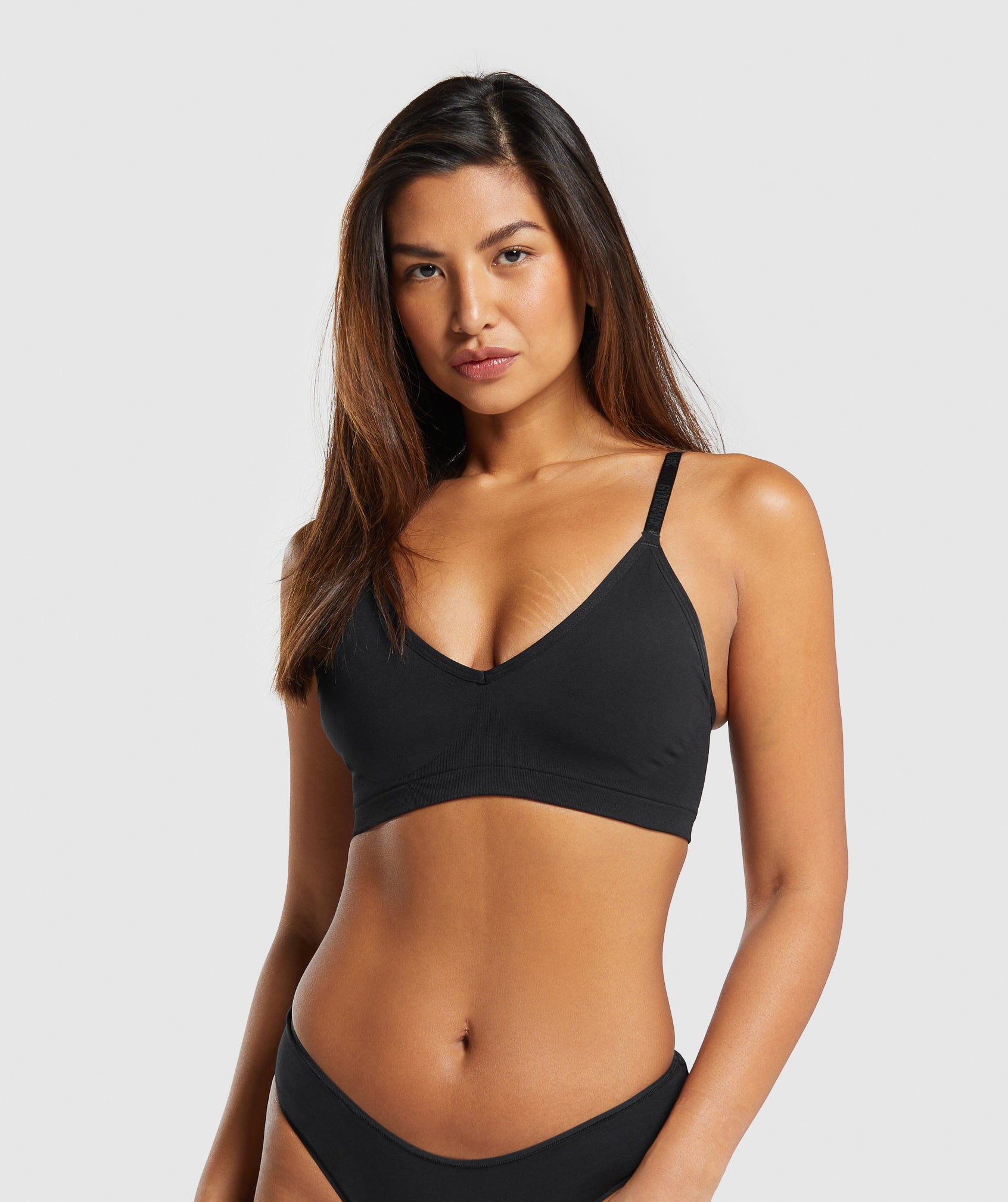 Gymshark Seamless V Neck Bralette - Black