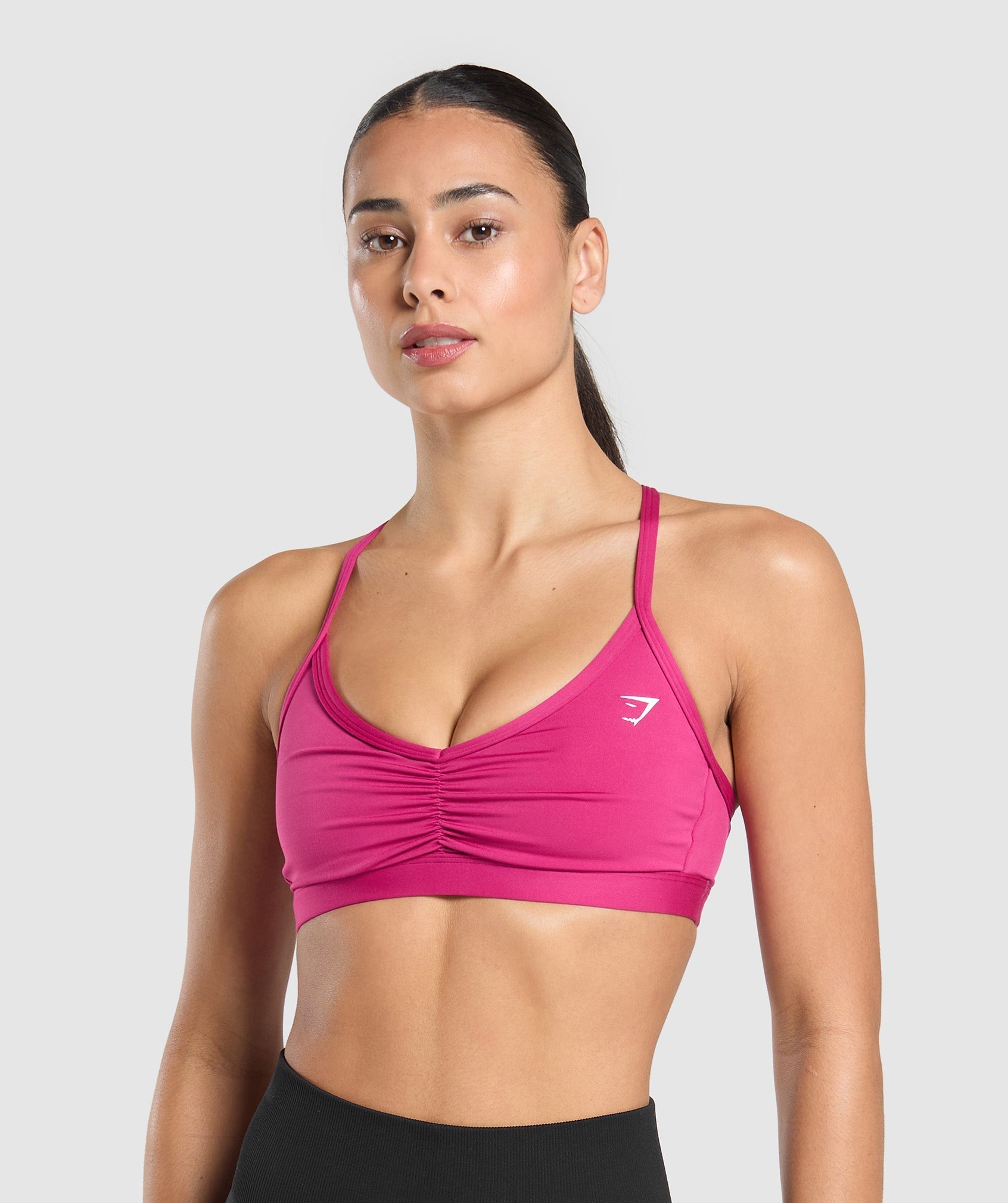Gymshark Ruched Strappy Sports Bra - Winning Pink