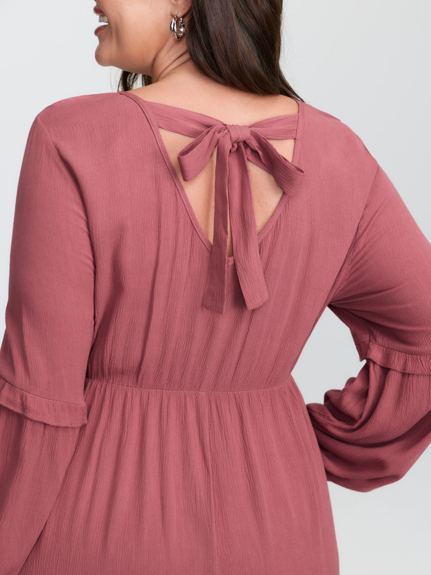 Supersoft Cut-Out Back Ruffled Midi Dress
