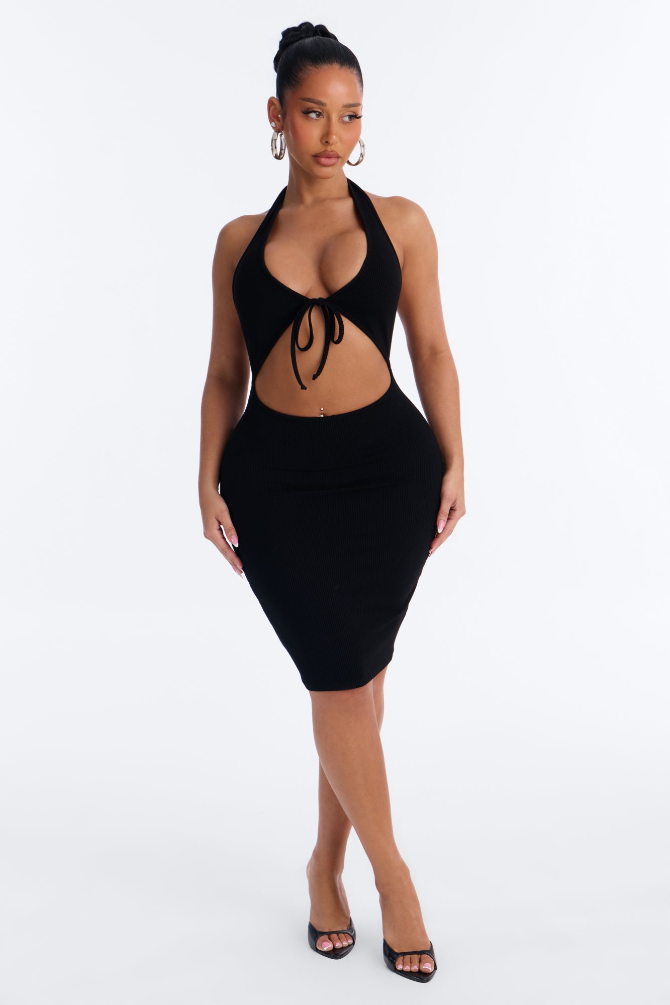 Alessia Snatched Mini Dress - Black