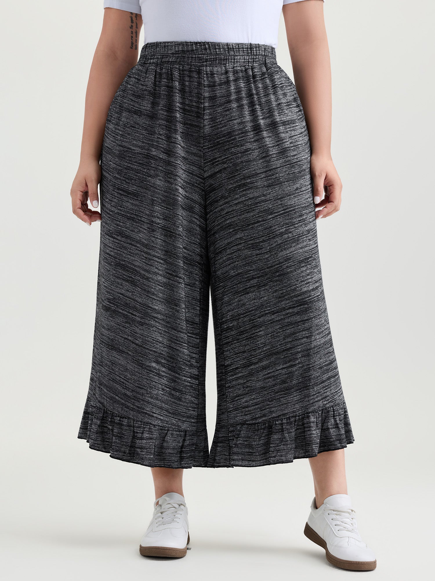 Supersoft Ruffled Hem Wide-Leg Lounge Bottoms