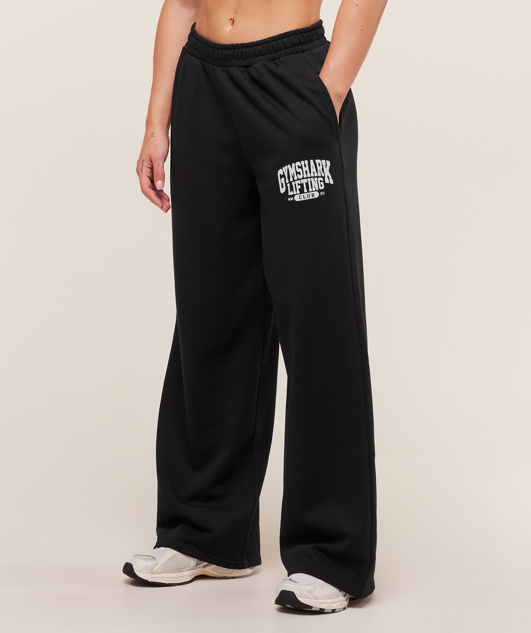 Gymshark Lifting Club Graphic Straight Leg Joggers - Black