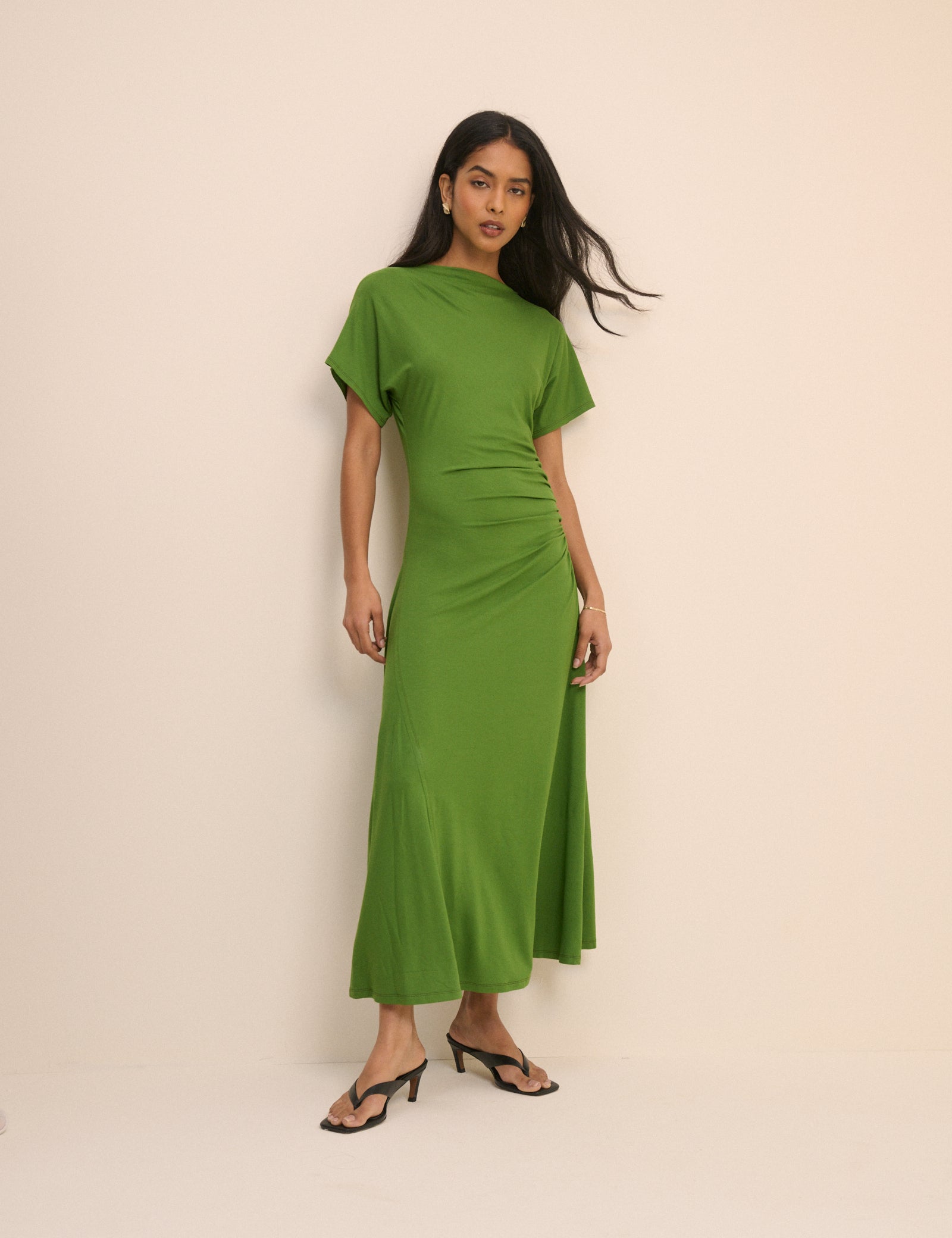 Green Jersey Niamh Midi Dress