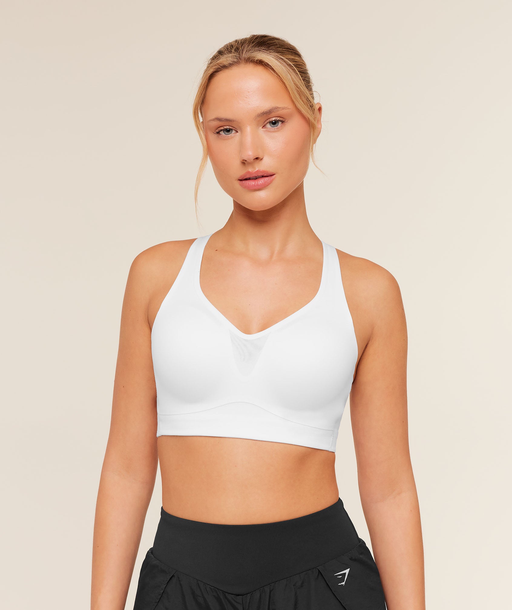 Gymshark High Support V-Neck Sports Bra - White