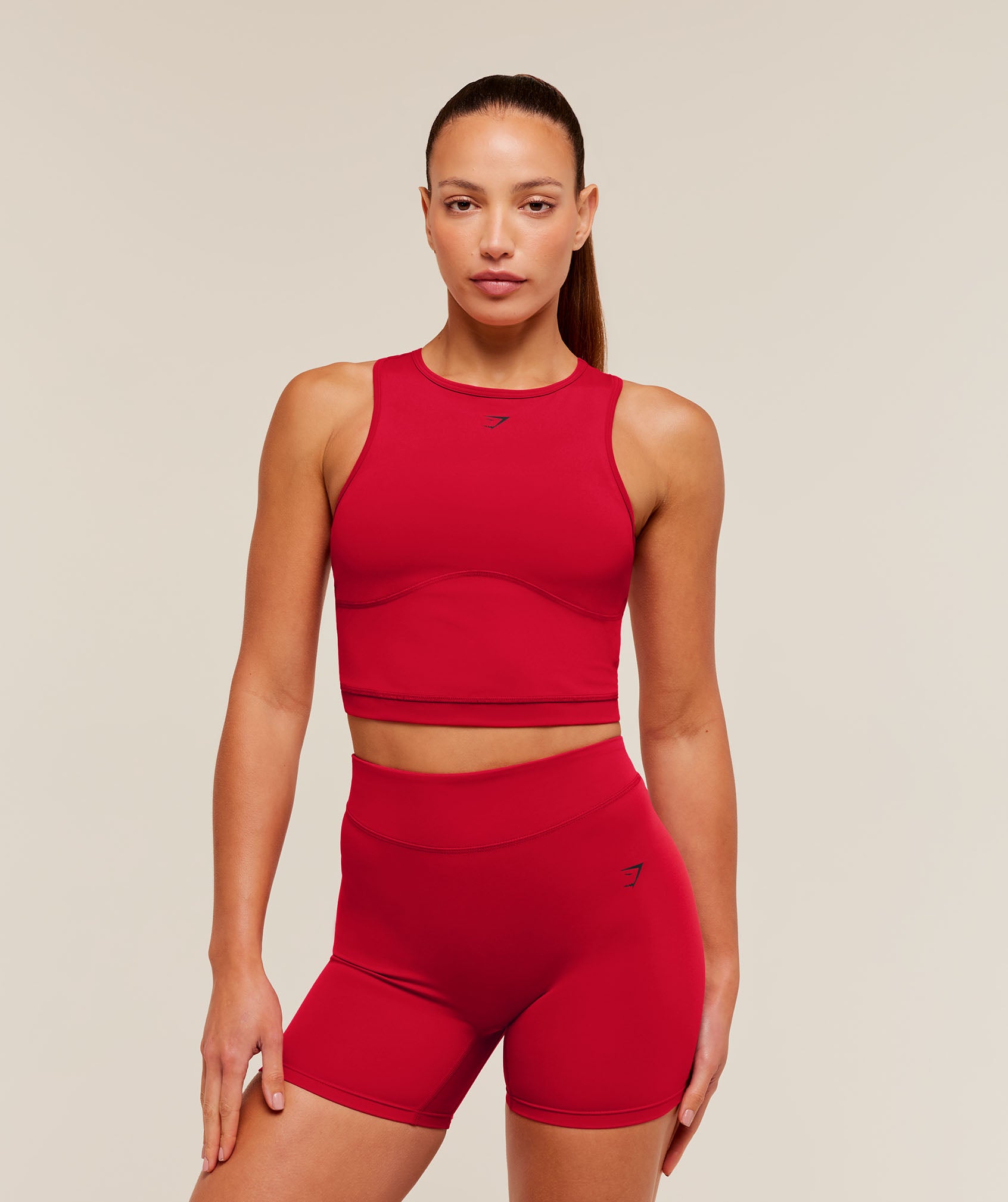 Gymshark Lifting Dipped Crop Tank - Carmine Red