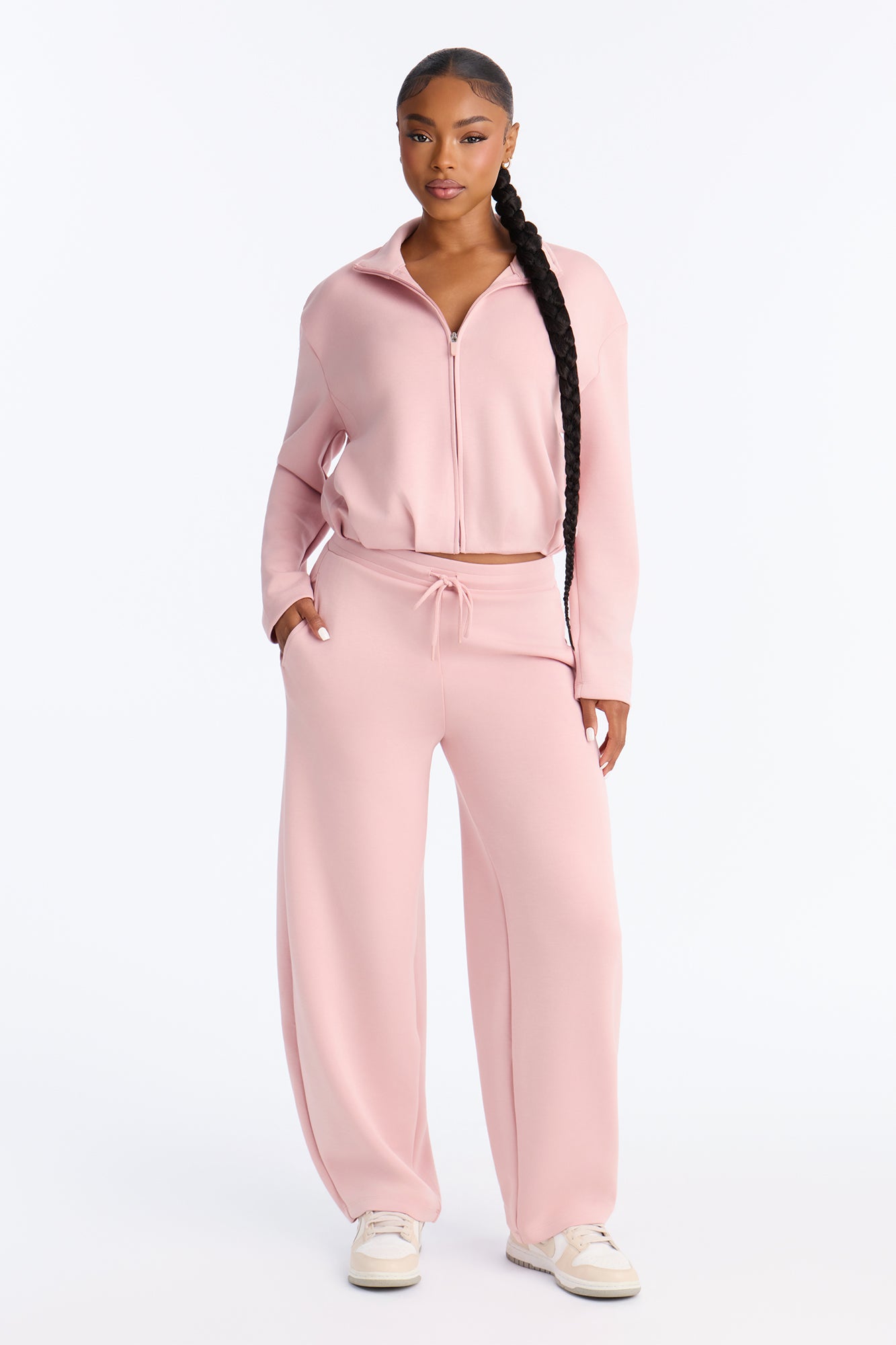 Bella Scuba Barrel Leg Lounge Pant - Pink