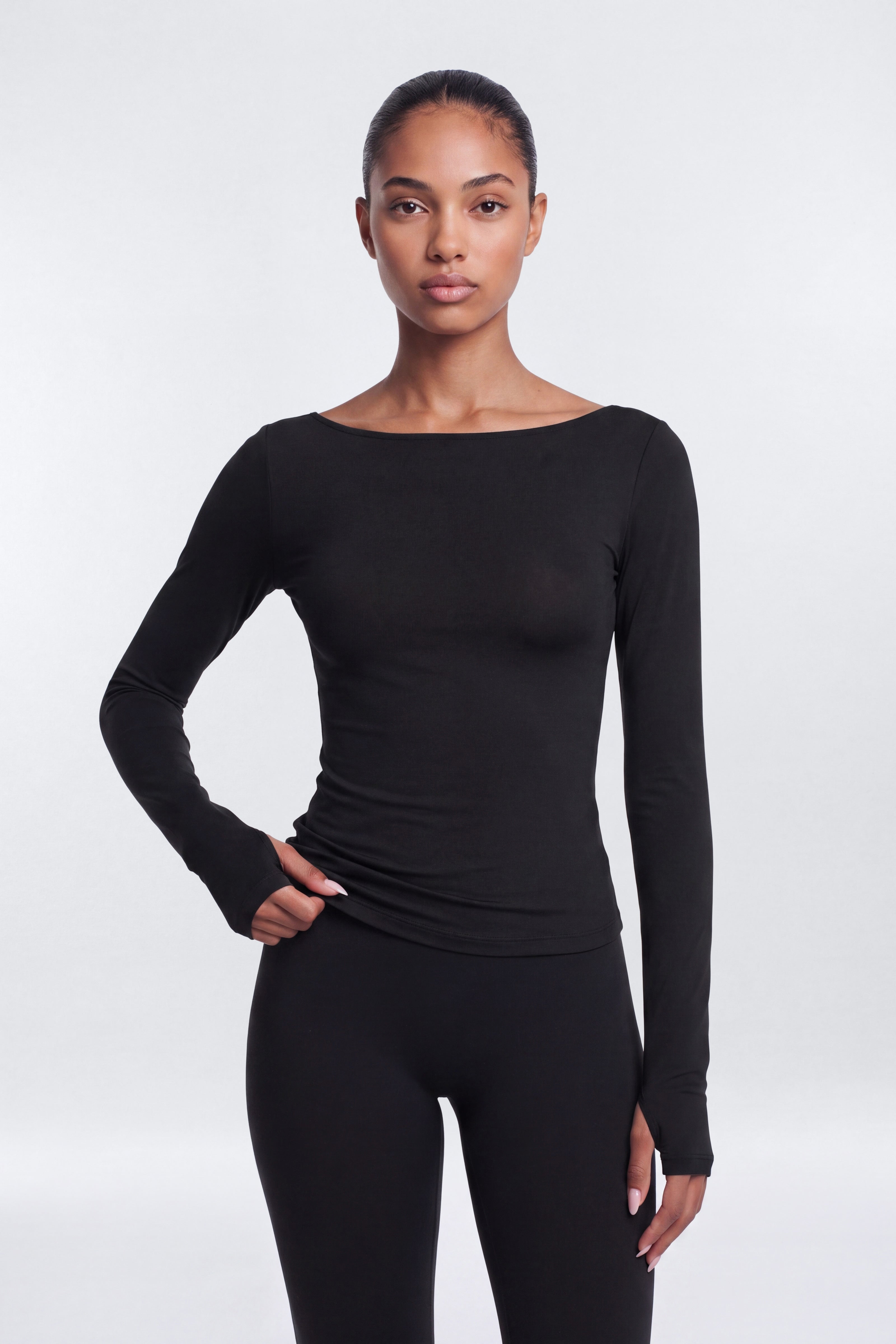 Active Sport Mesh Layering Top - Black