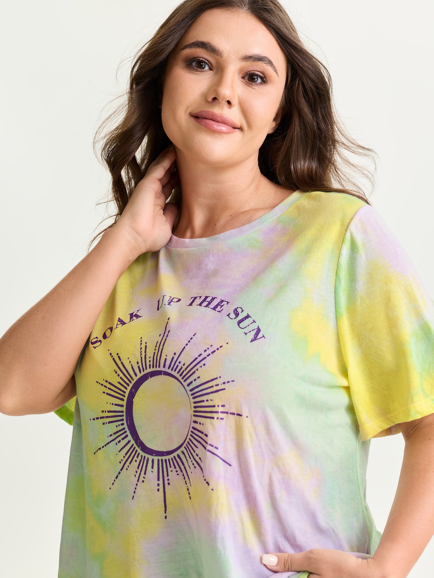 Sun-soaked Print Ombre Gradient T-Shirt