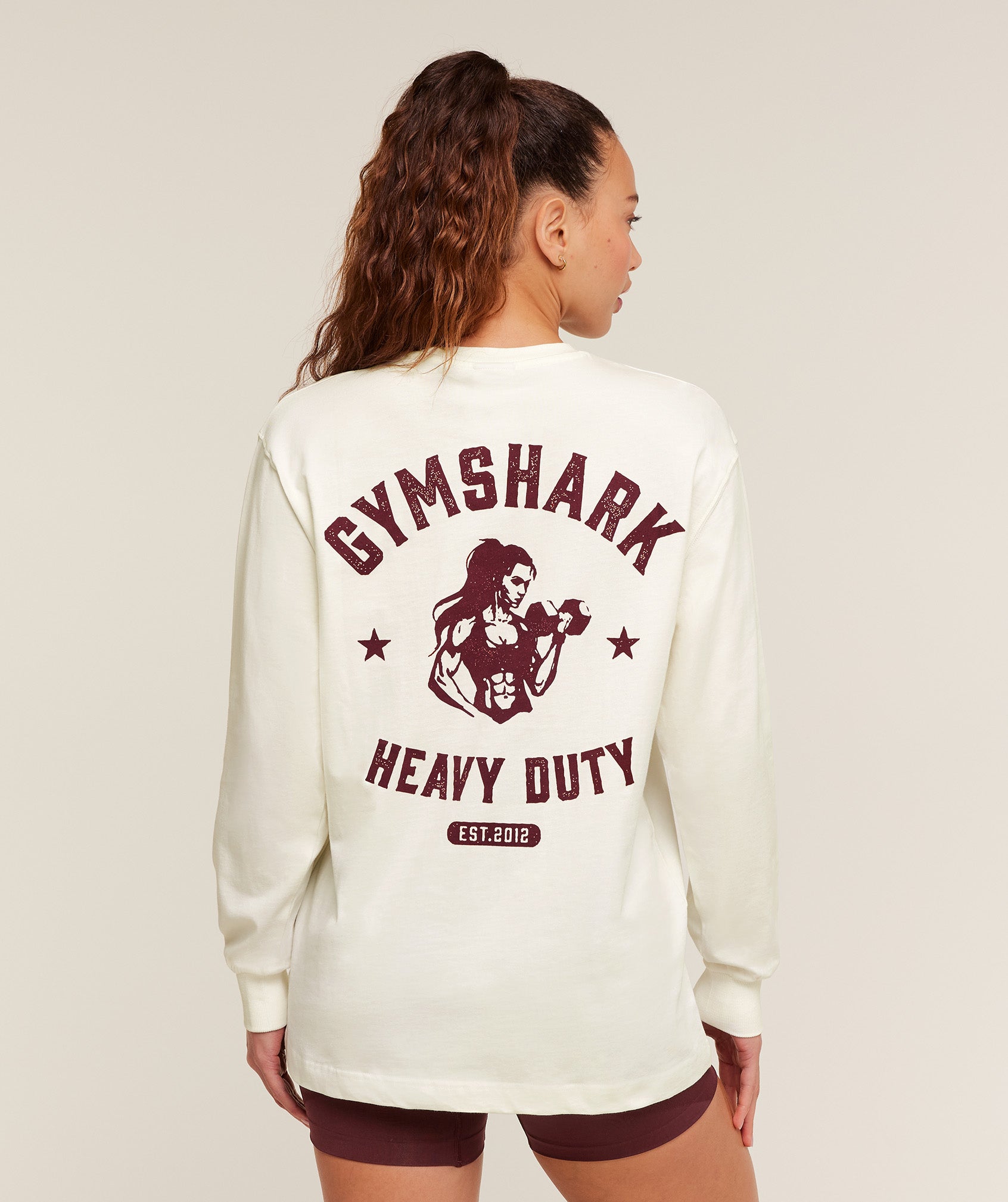 Gymshark Heavy Duty Oversized Long Sleeve T-Shirt - Soft White
