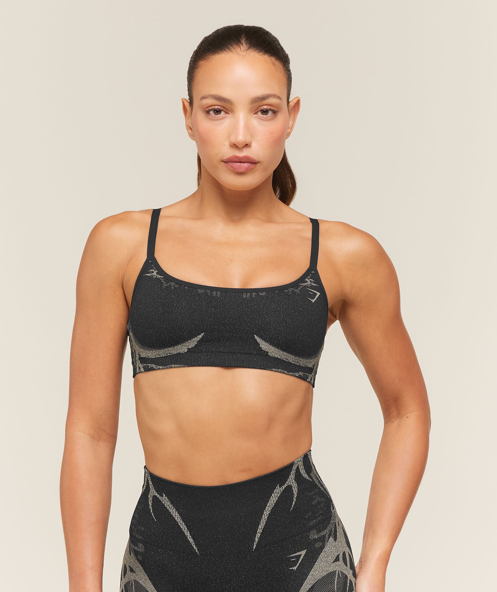 Gymshark Storm Seamless Sports Bra - Black/Tinted White
