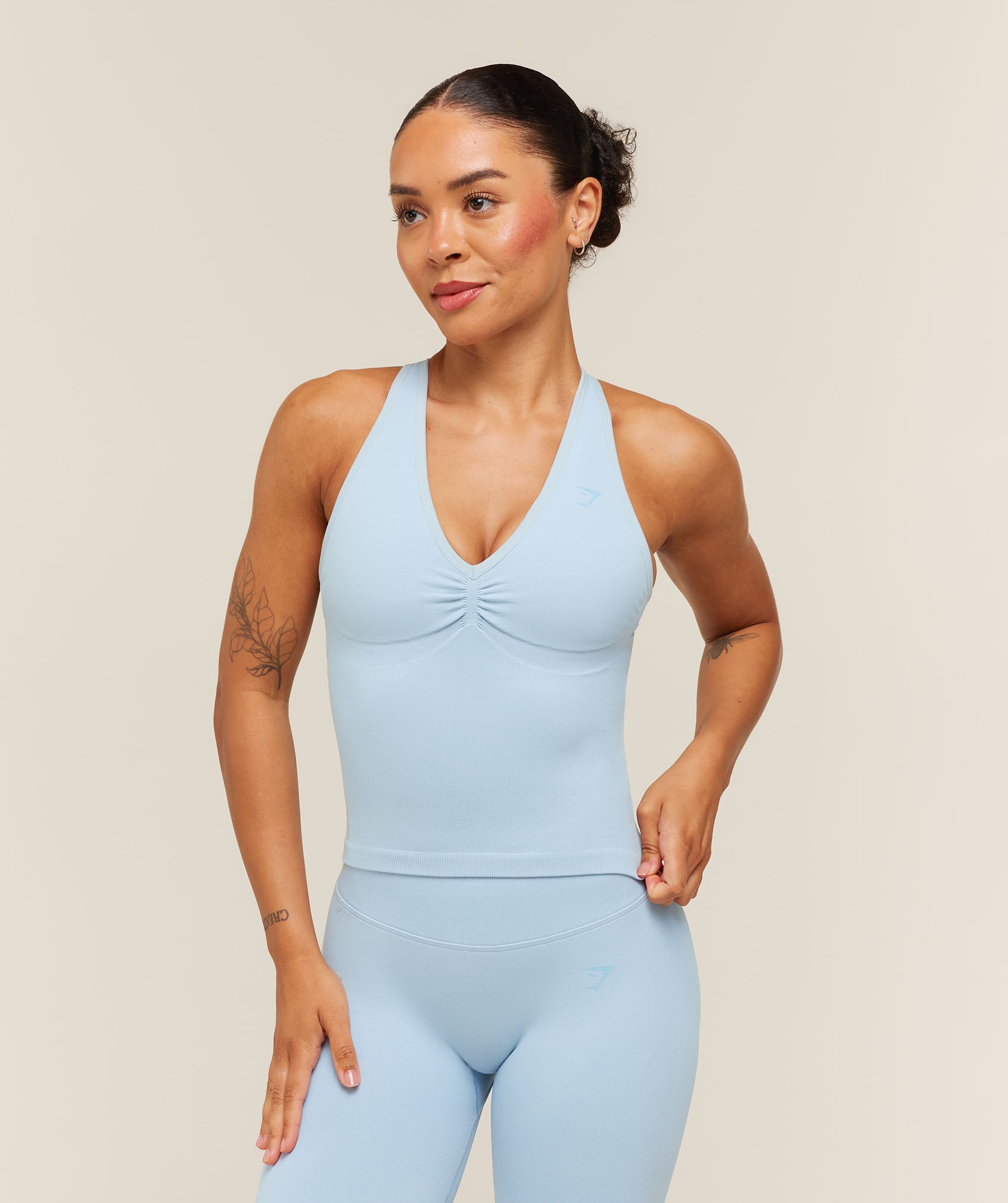Gymshark Lift Seamless Tank with Shelf - Chilled Blue