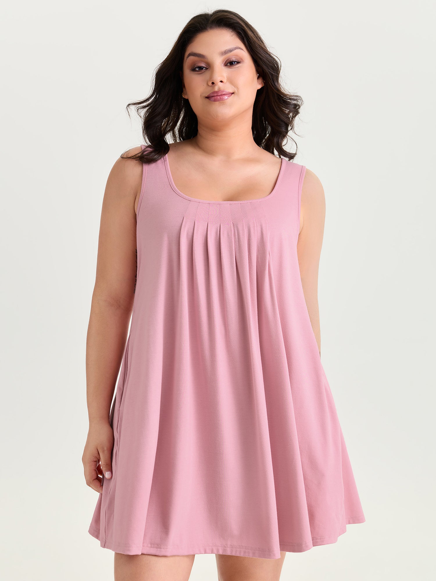 Supersoft Stretchy Pleated Flowy Lounge Dress