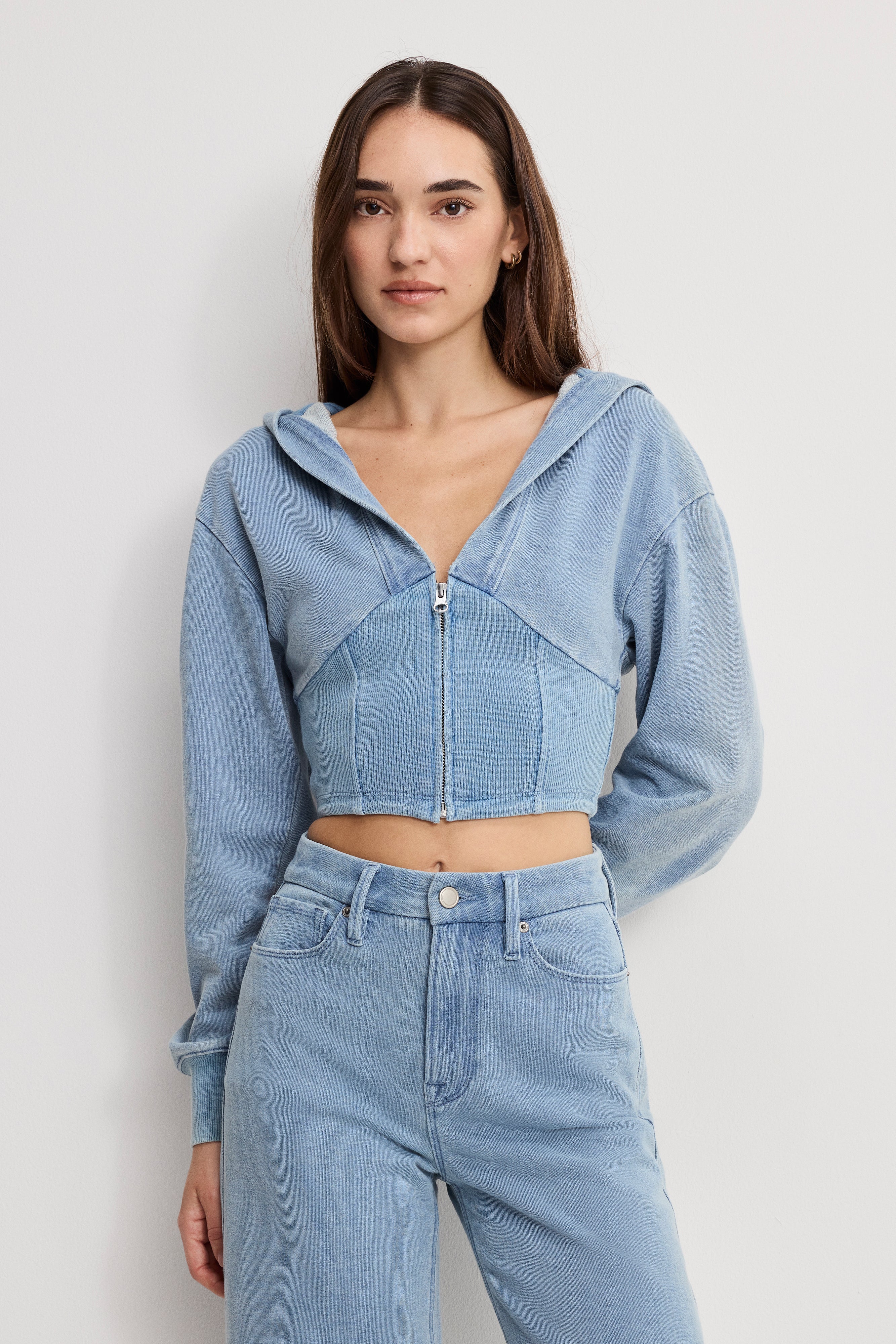 JEANIUS ZIP UP HOODIE | INDIGO1157