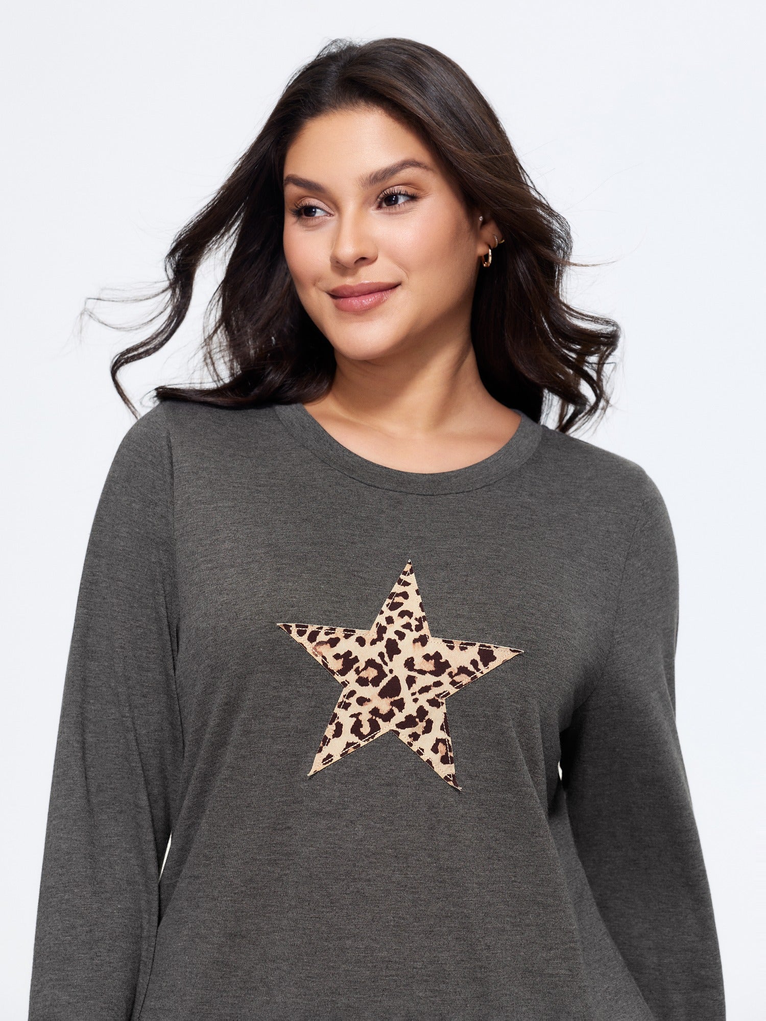 Cotton Leopard Embroidered Patch Relaxed‑Fit T‑Shirt