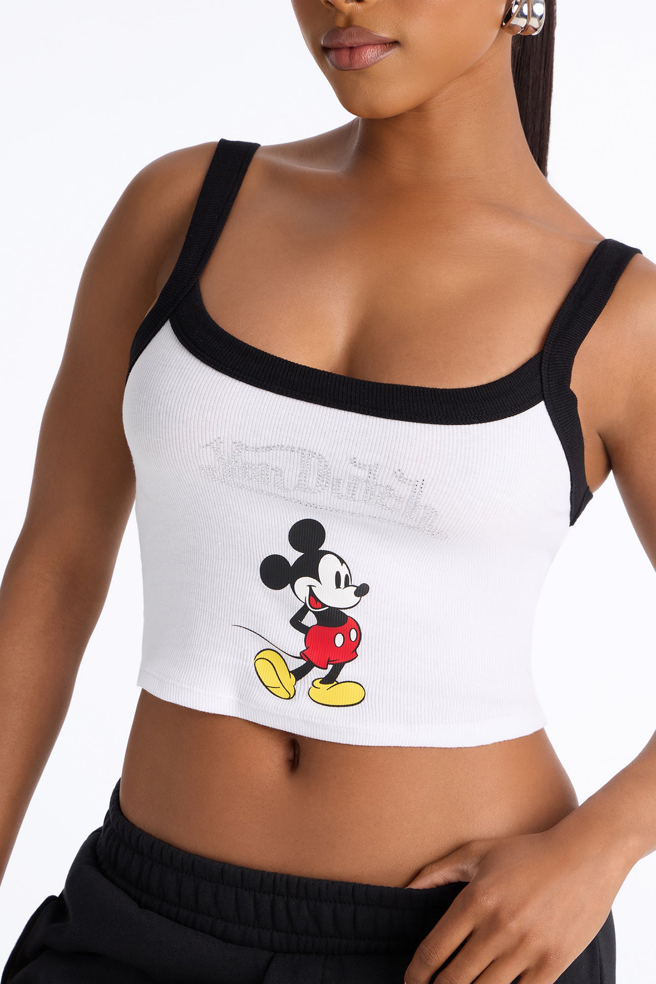 Von Dutch X Disney Mickey Ribbed Tank - White