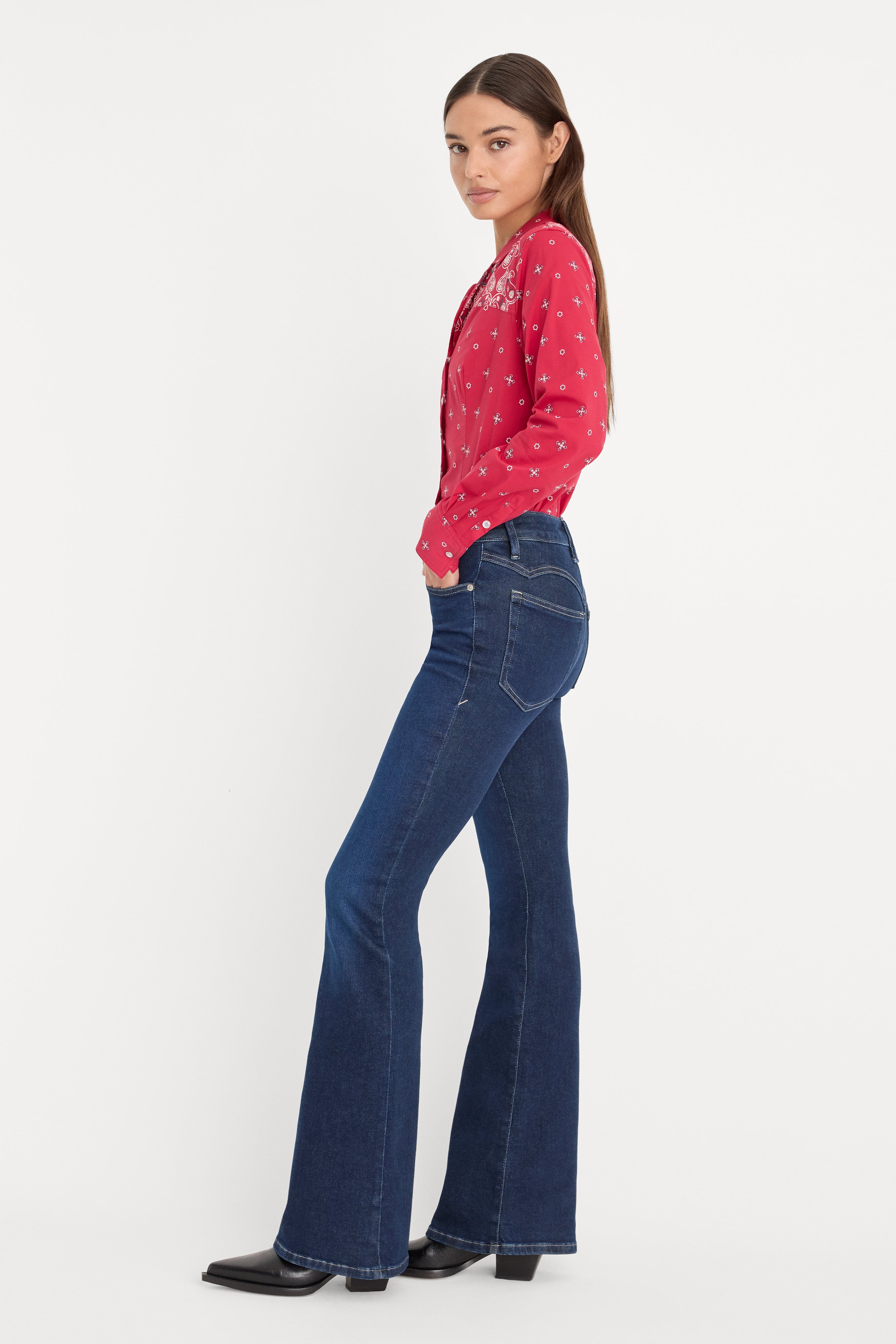 DOLLY JOLEANS GOOD LEGS FLARE JEANS | INDIGO1193