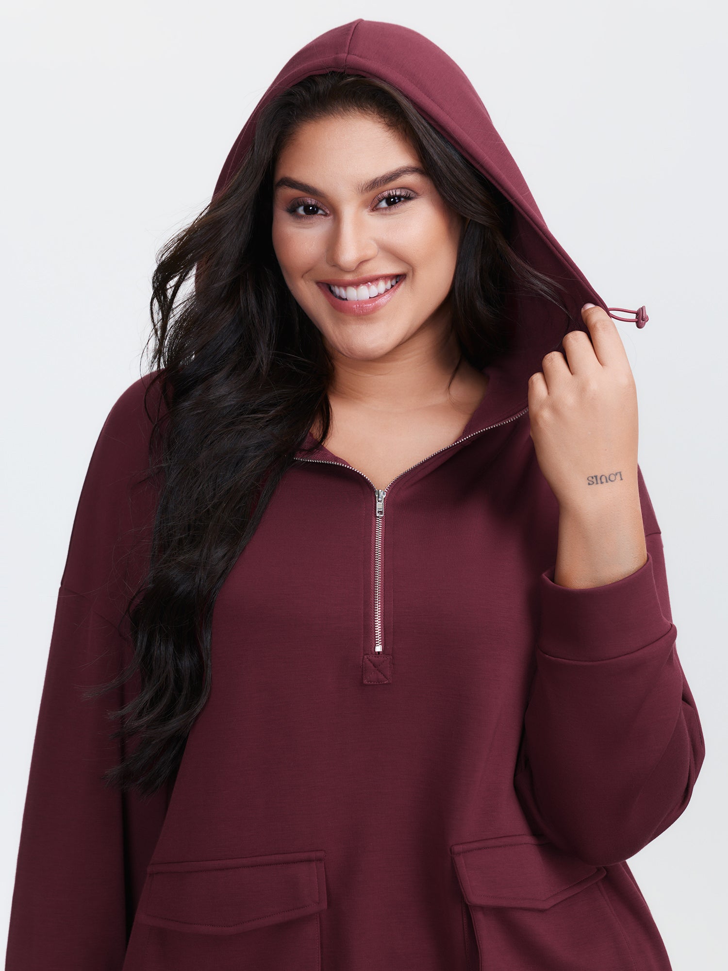 Supersoft Half Zipper High-Neck Hoodie