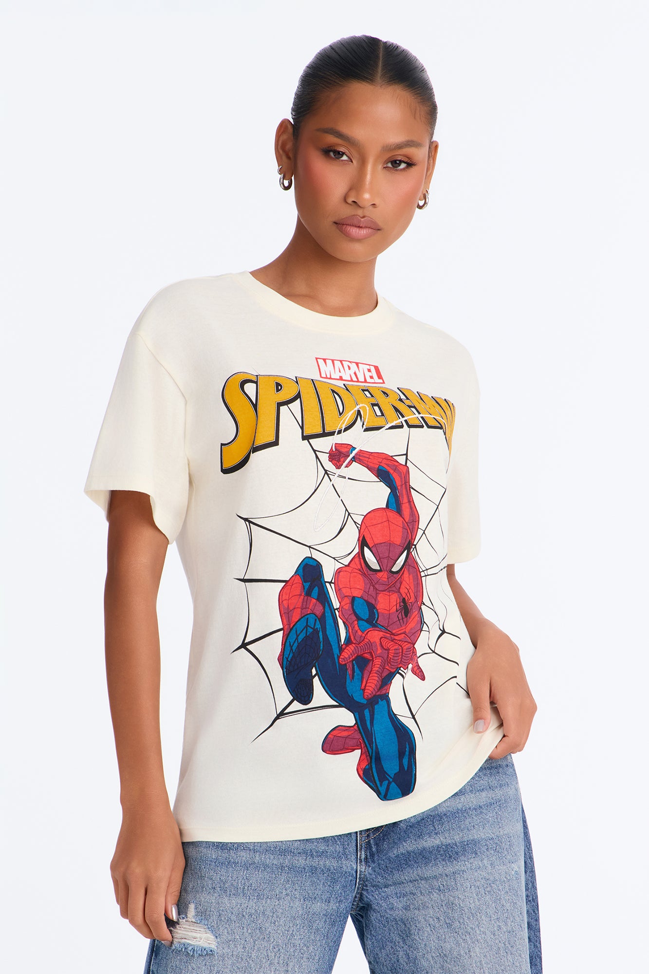 Spider Man Marvel Web Tee - Off White
