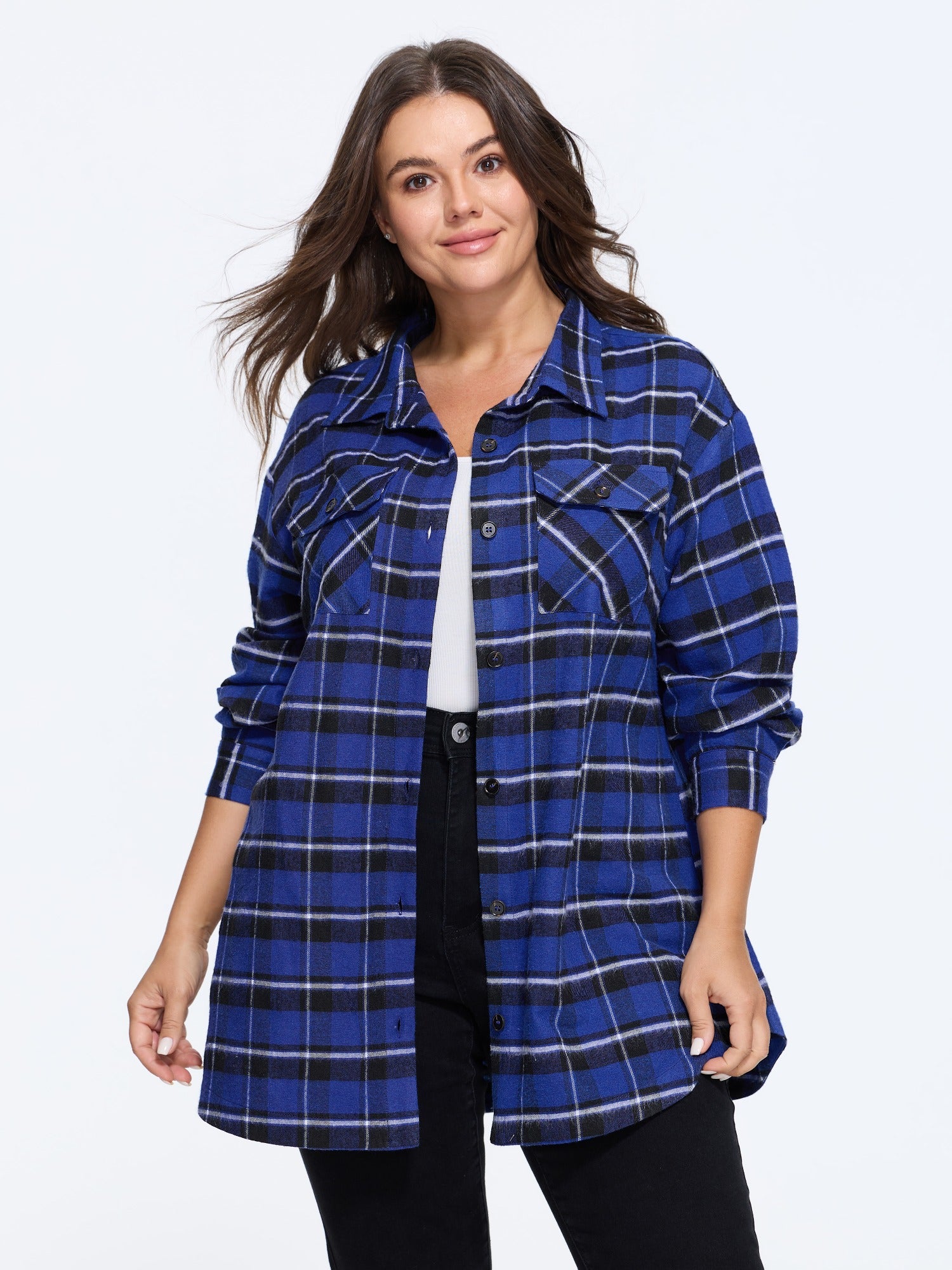 Plaid Pocket Button Down Jacket