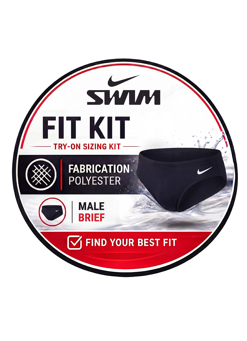 Nike 100% Polyester Fit Kit HydraStrong Brief Swimsuit