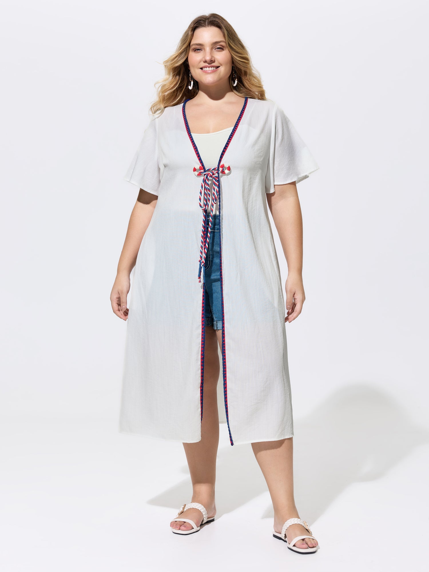 Supersoft Breathable Color Contrast Tie Cover-Up