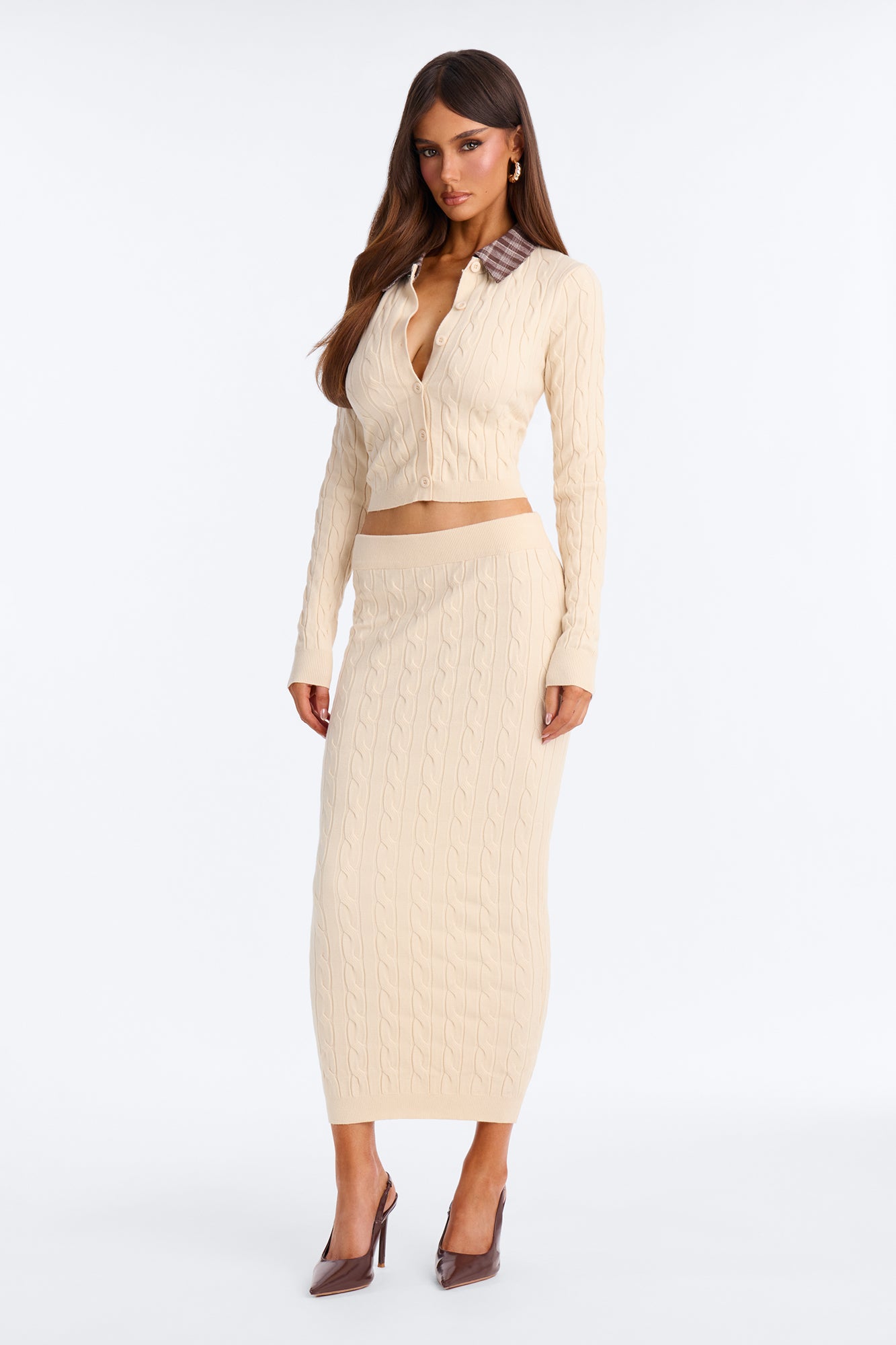 Victoria Sweater Skirt Set - Cream