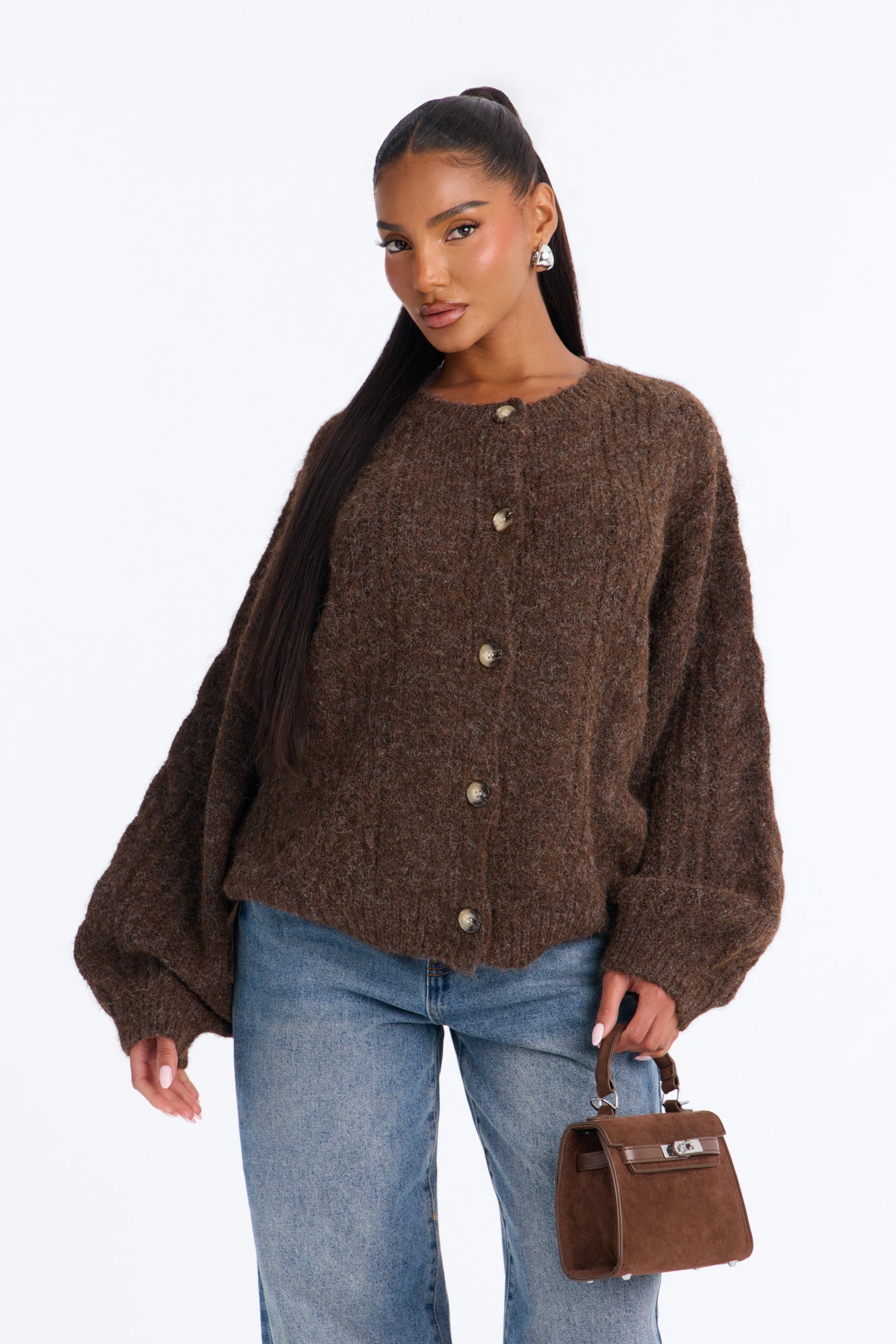 Living For Fall Cardigan - Chocolate