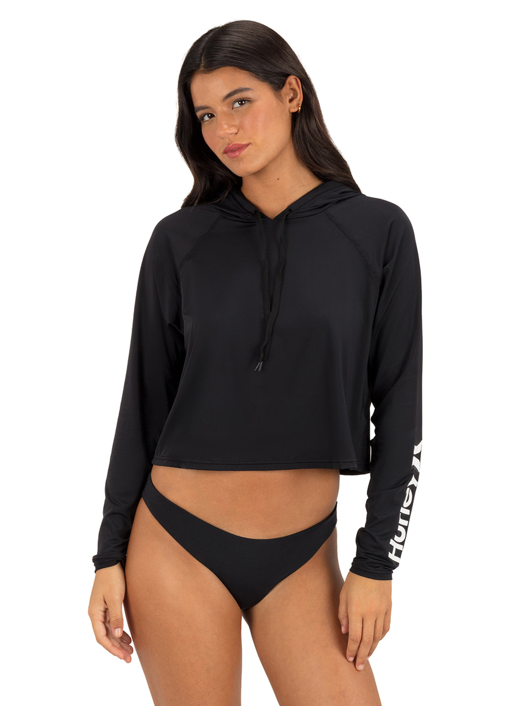 Hurley Women's OAO Solid Long Sleeve Hooded Rash Guard