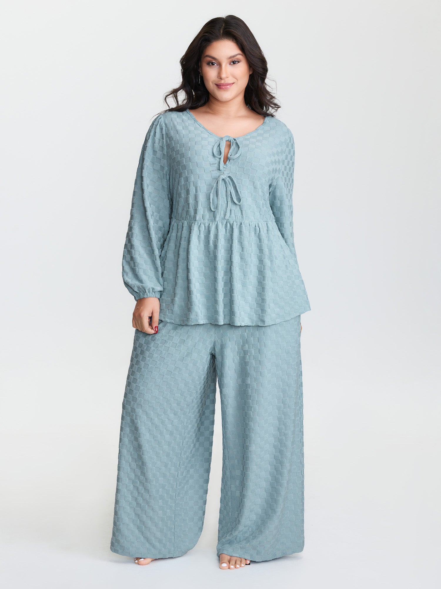 Checkered Textured Co-ord Lounge Set