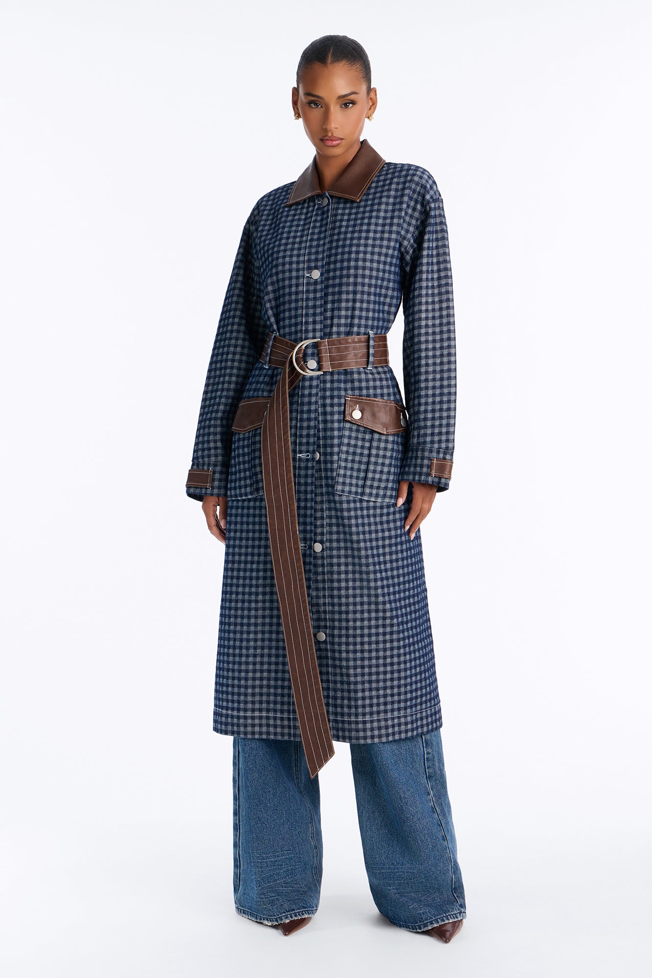 English Prep Belted Lined Denim Jacket - Medium Wash