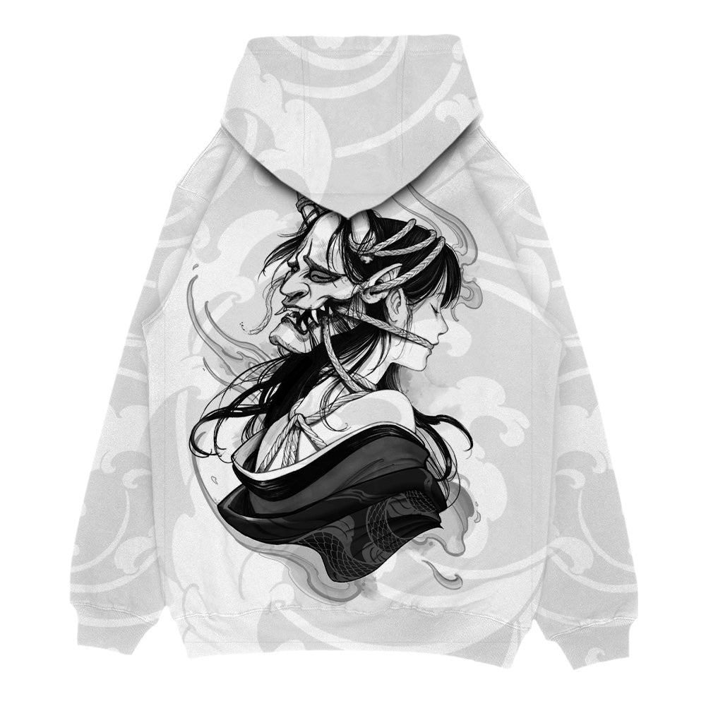 Kuronami Oniro (Dirty White) - Oversized Hoodie (350GSM)