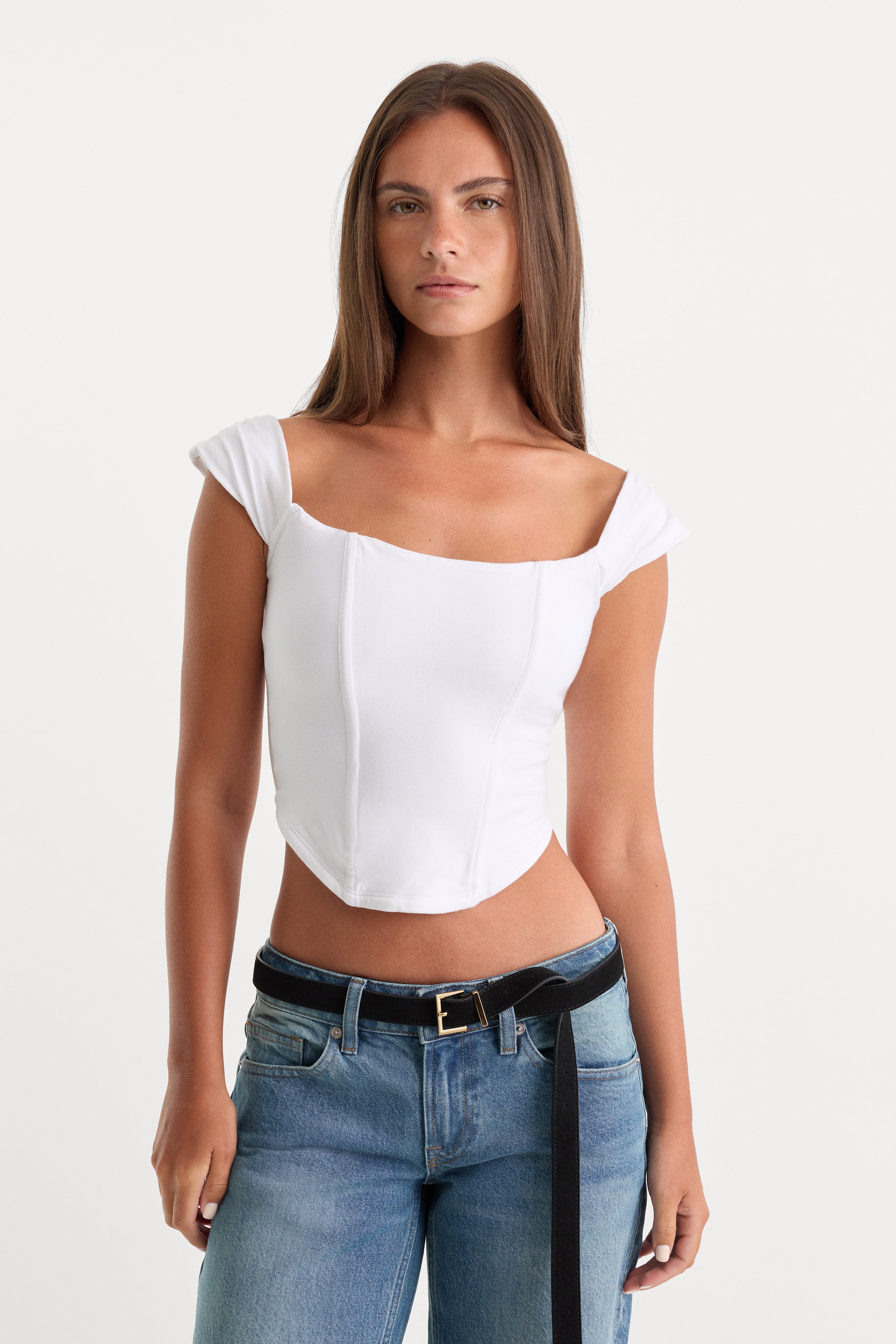DOLLY SUPER STRETCH CORSET TOP | WHITE001