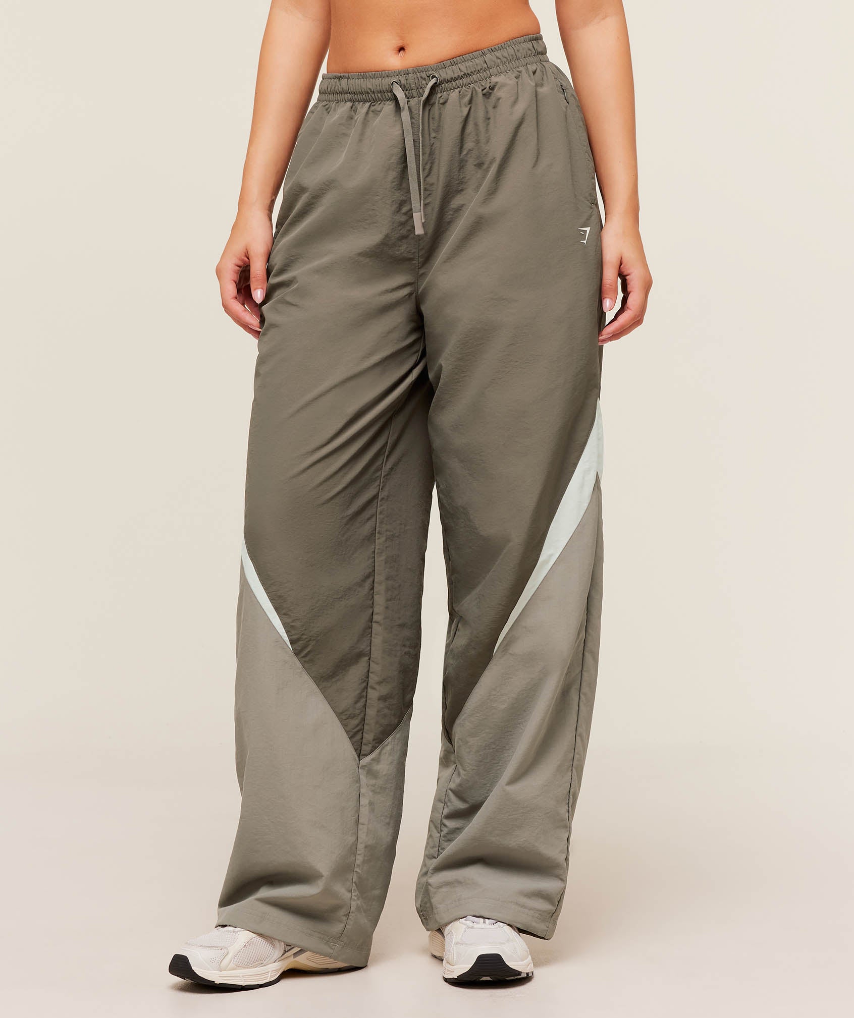 Gymshark Contrast Track Pants - Camo Brown/Linen Brown/Oat White