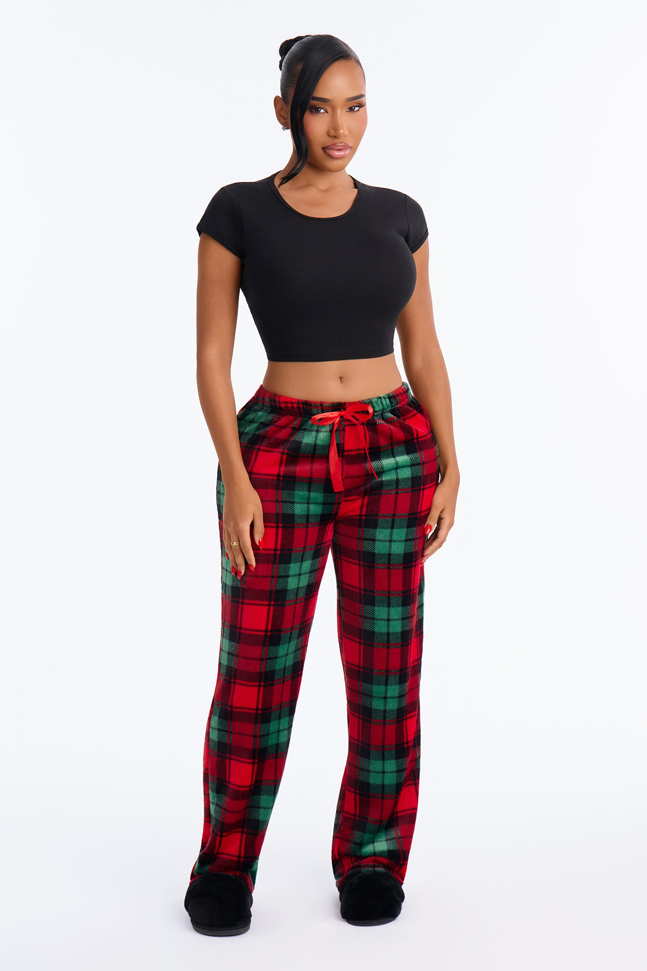 Yuletide Plaid PJ Pants - Green/combo