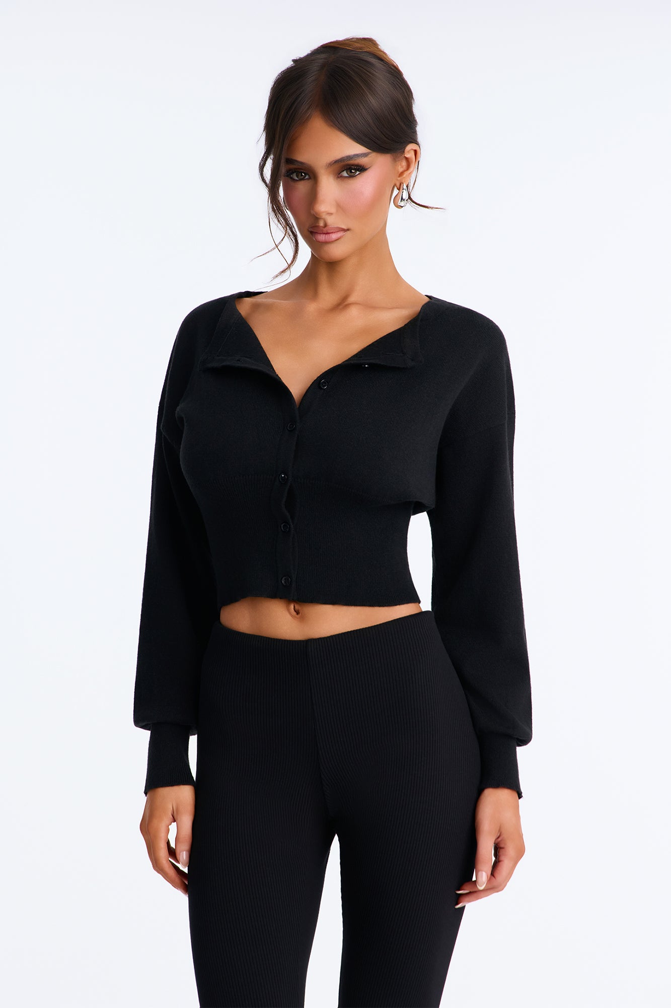 Soft Dreams Button Up Cardigan - Black