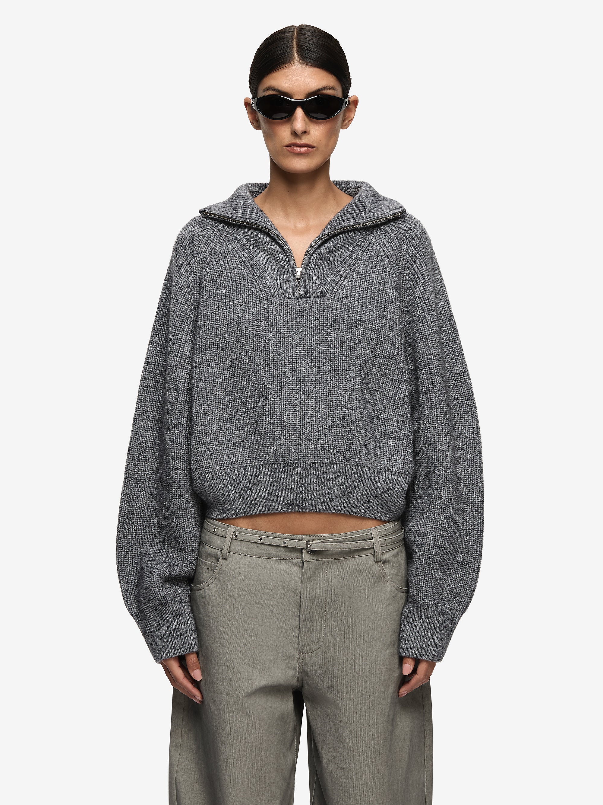 TORIE CROPPED JUMPER - CHARCOAL