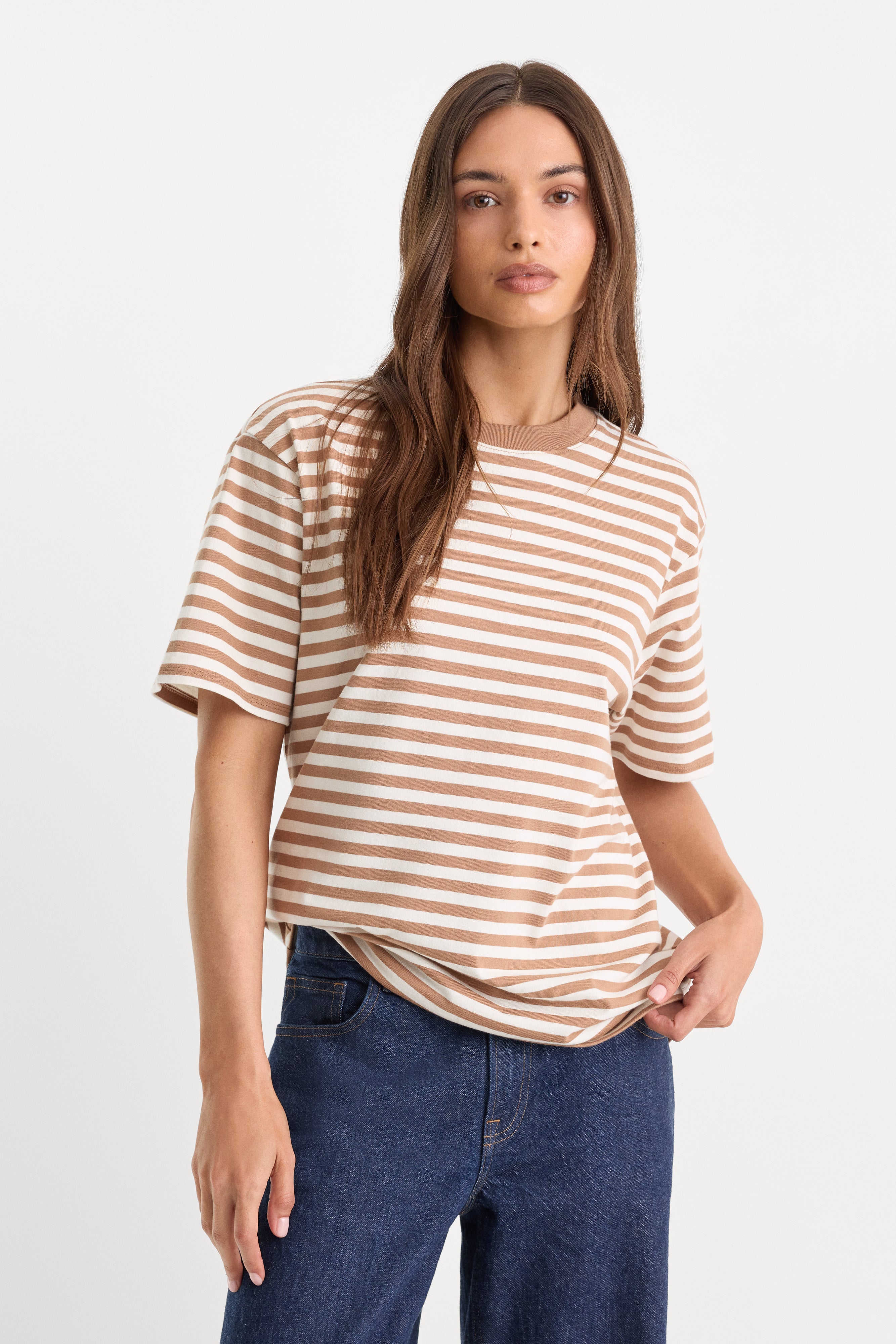 THE OVERSIZED TEE | CLEAN STRIPE HEARTH