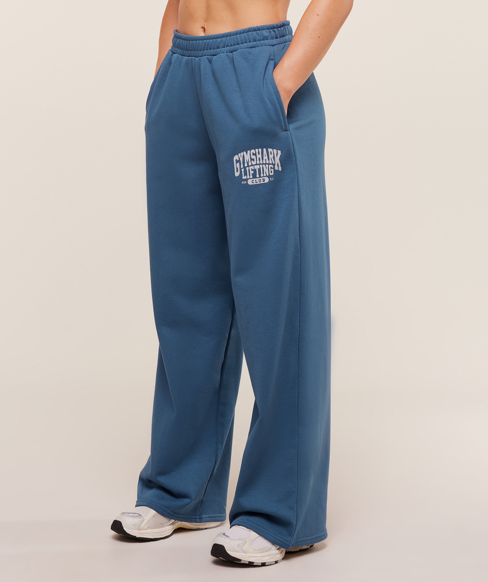 Gymshark Lifting Club Graphic Straight Leg Joggers - Compound Blue