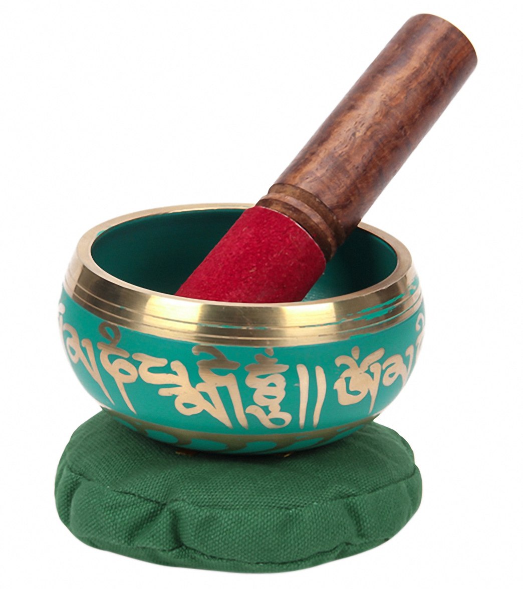 Sacred Space Green Cast Tibetan Singing Bowl 4"