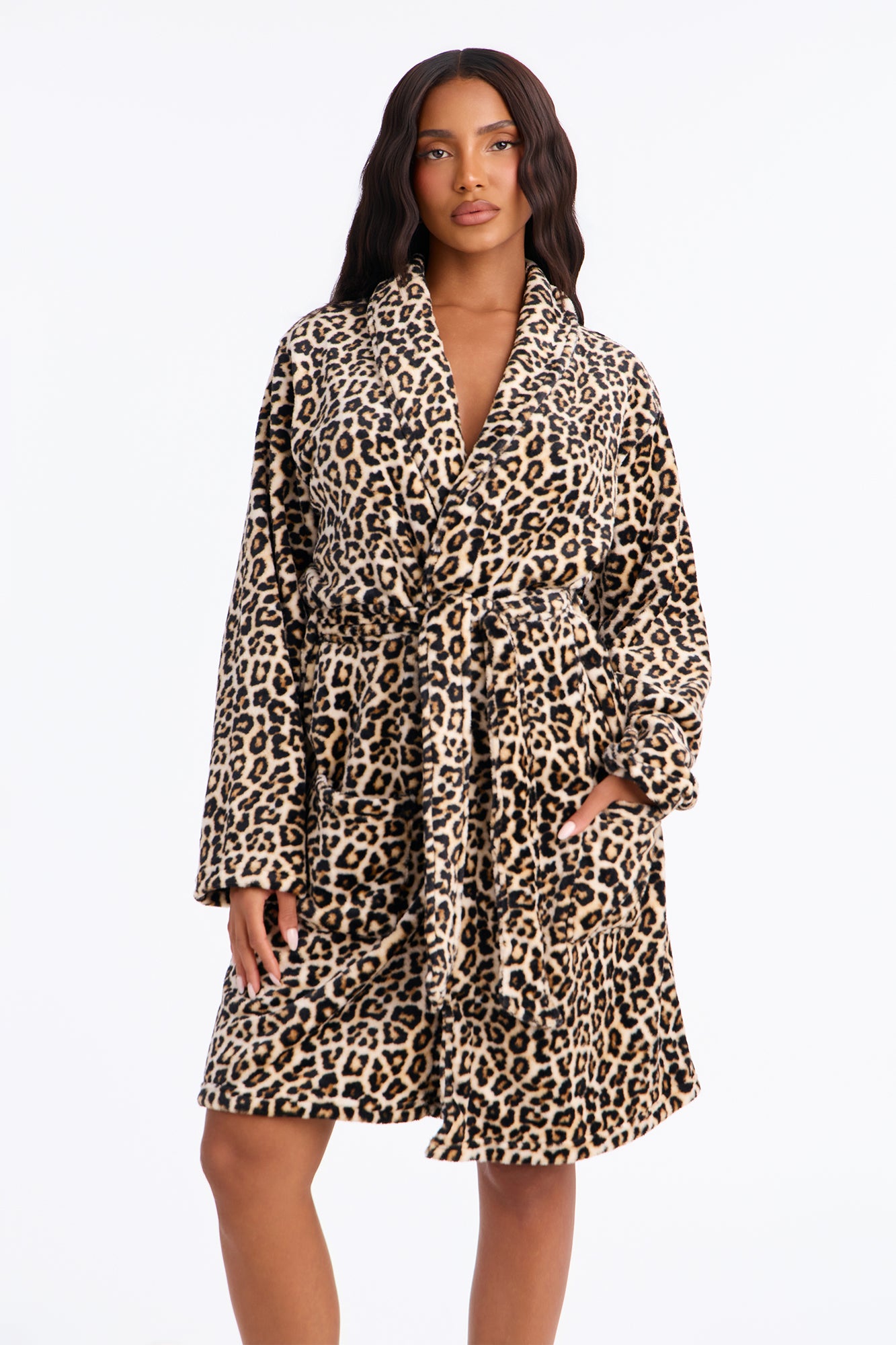 Hitting Snooze Plush Robe - Leopard