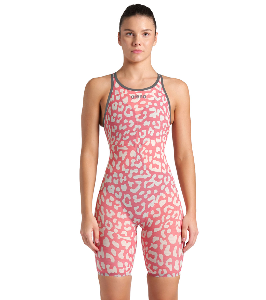 Arena Women's Powerskin Carbon Air2 SL Limited Edition Leopard Open Back Tech Suit Swimsuit