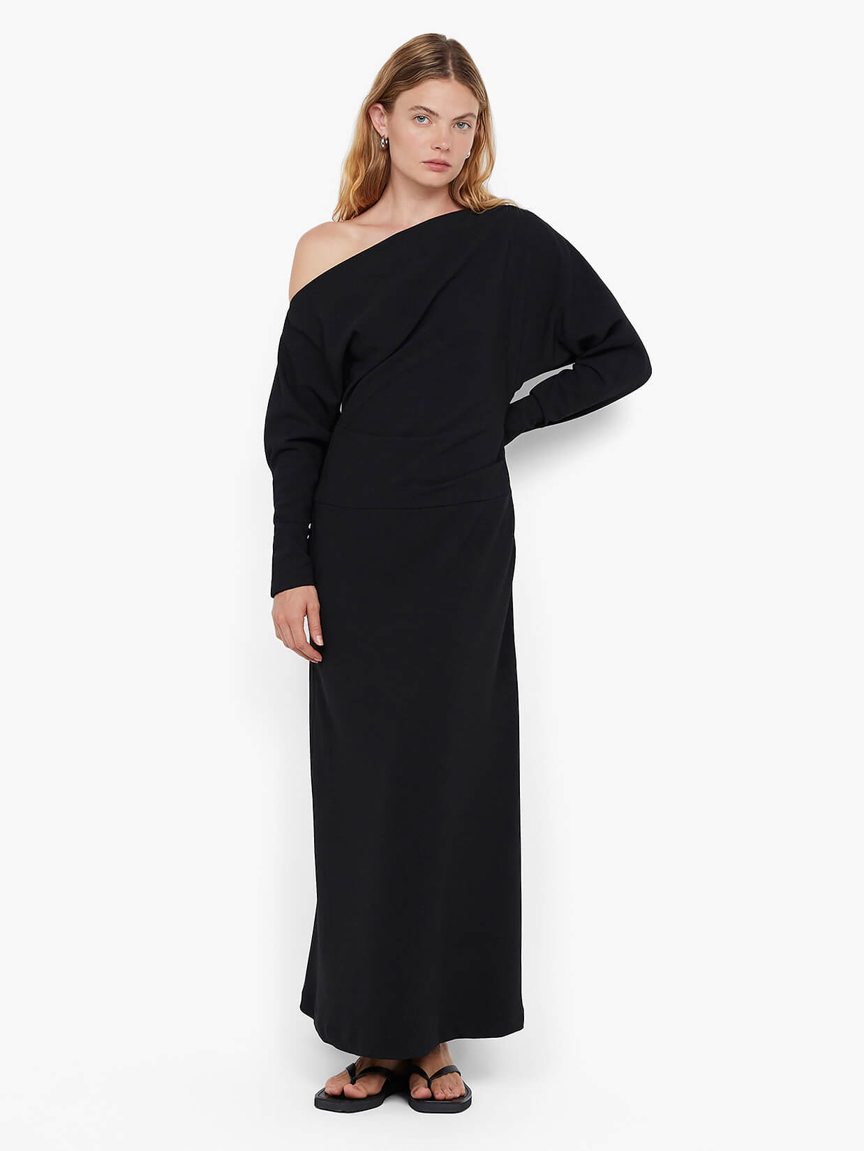 OTTIE ASYM MAXI DRESS - BLACK