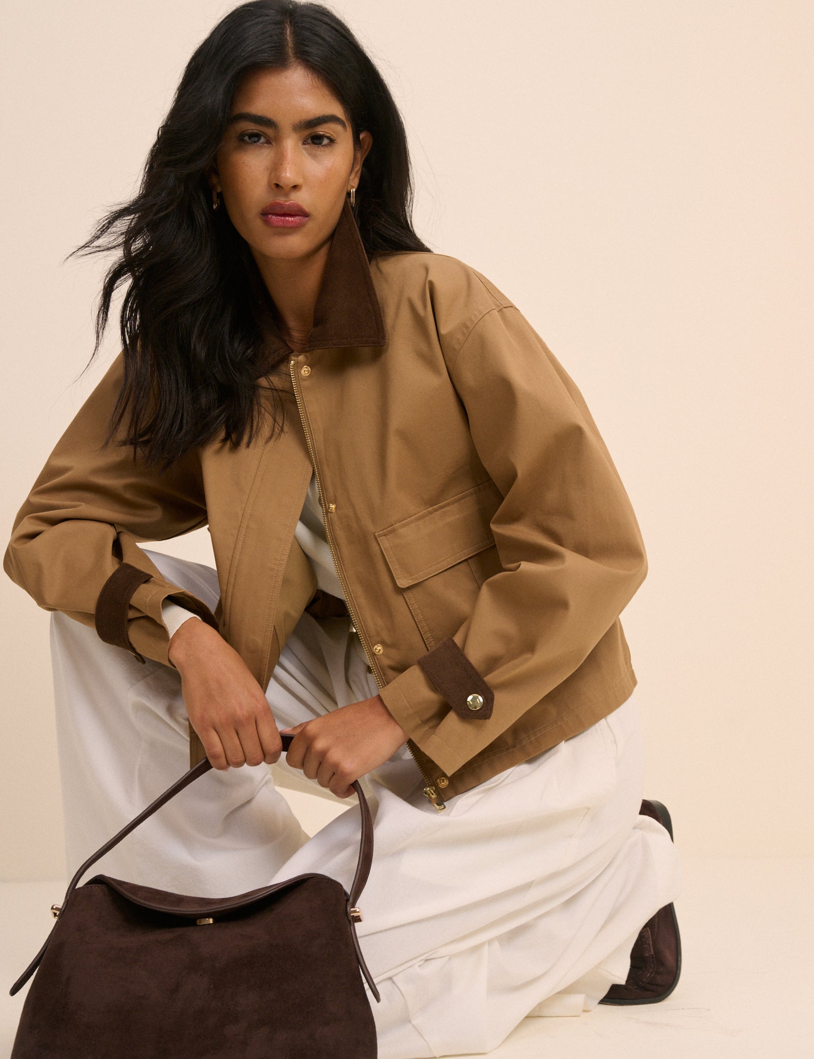 Camel Short Freddie Barn Jacket