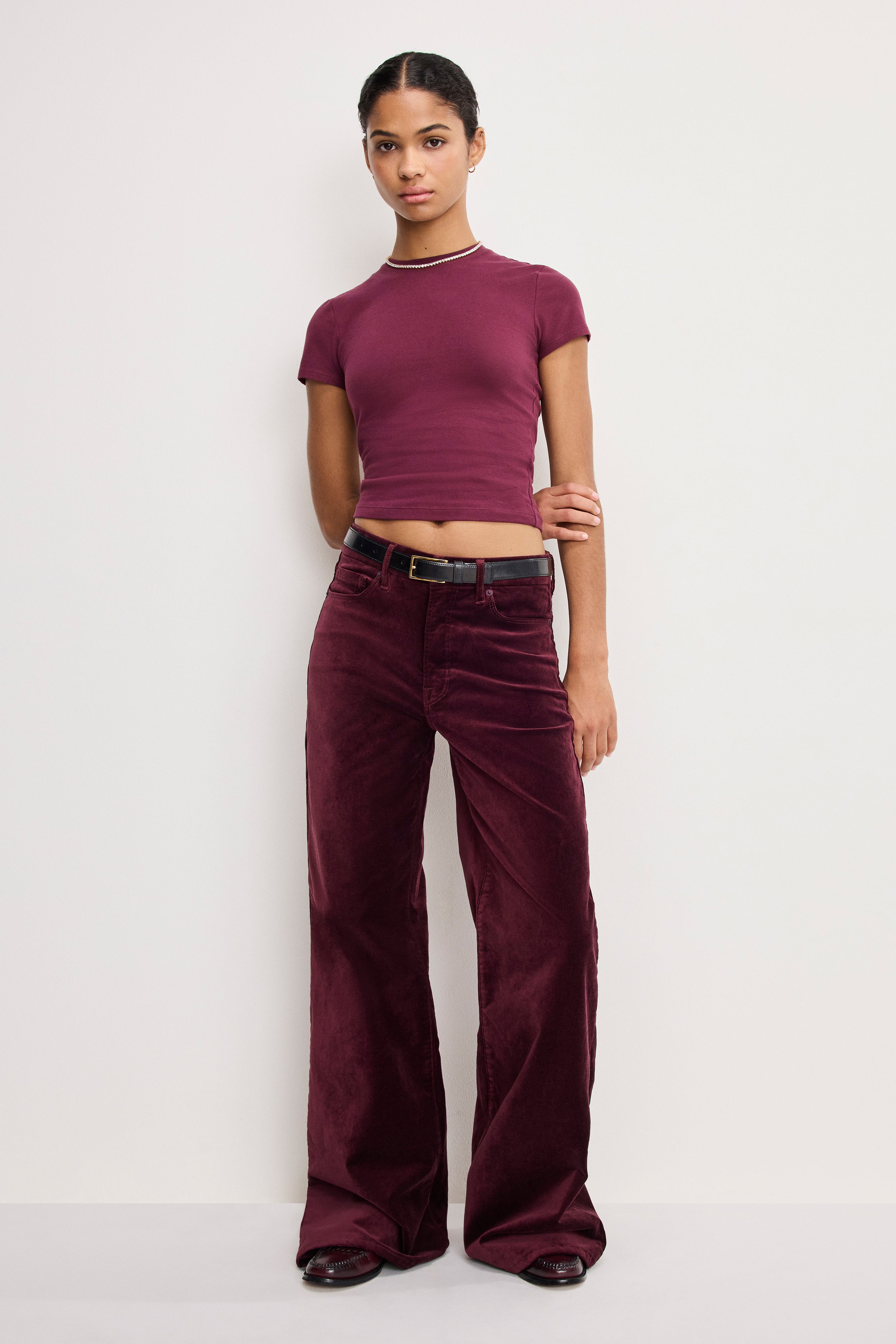 VELVET GOOD WAIST PALAZZO  PANTS | FIG007