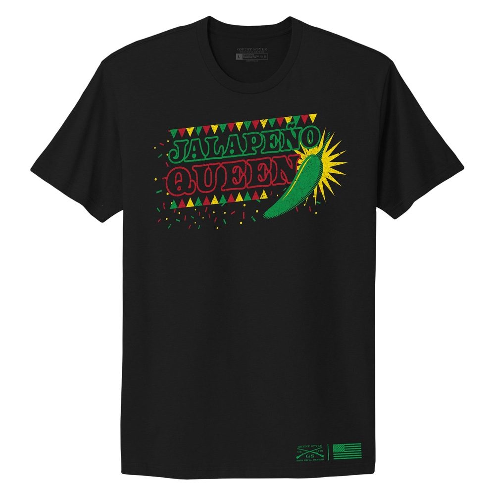 Women's Jalapeno Queen Boyfriend Fit T-Shirt - Black