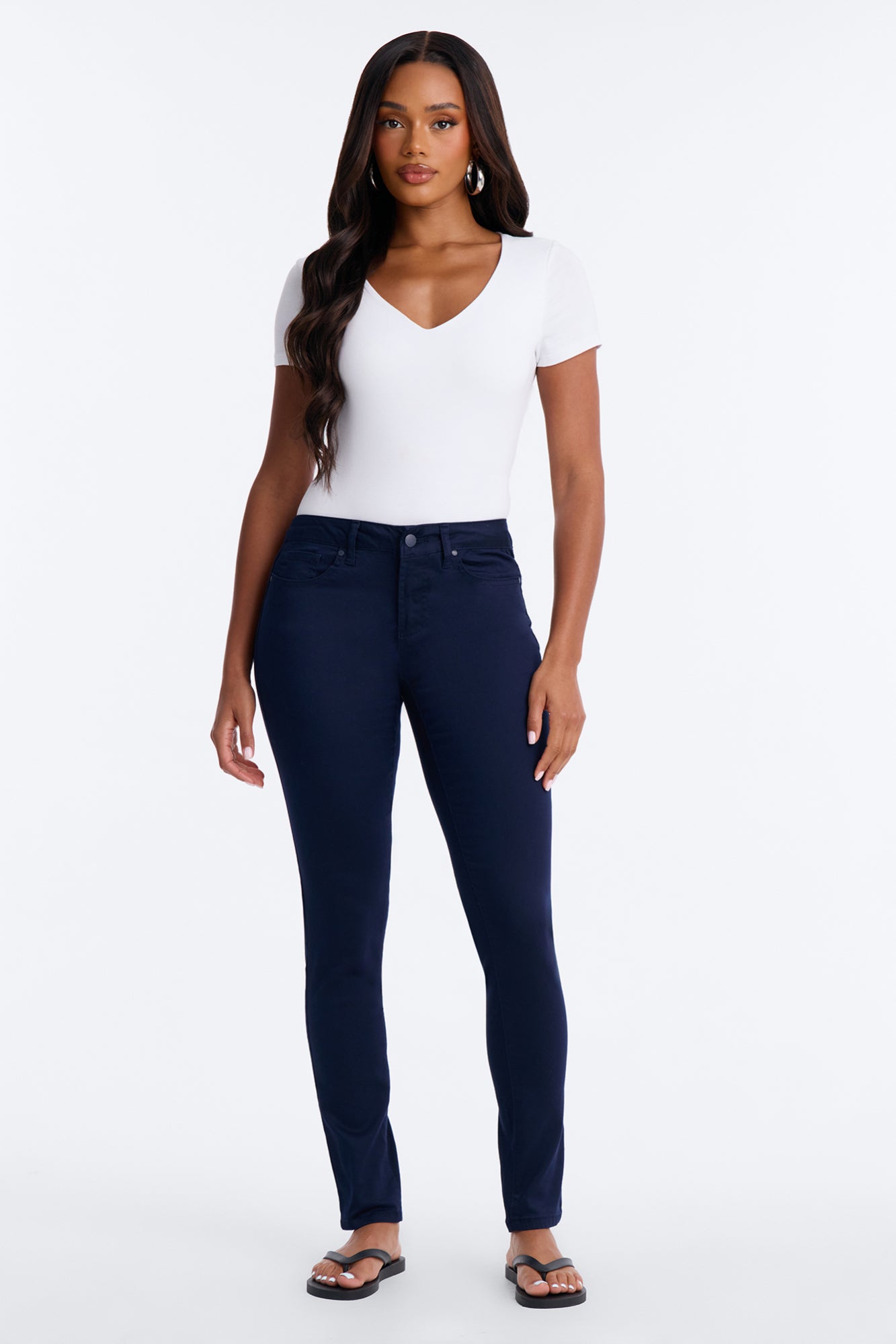 Wait For Me Low Rise Stretch Skinny Jeans - Navy