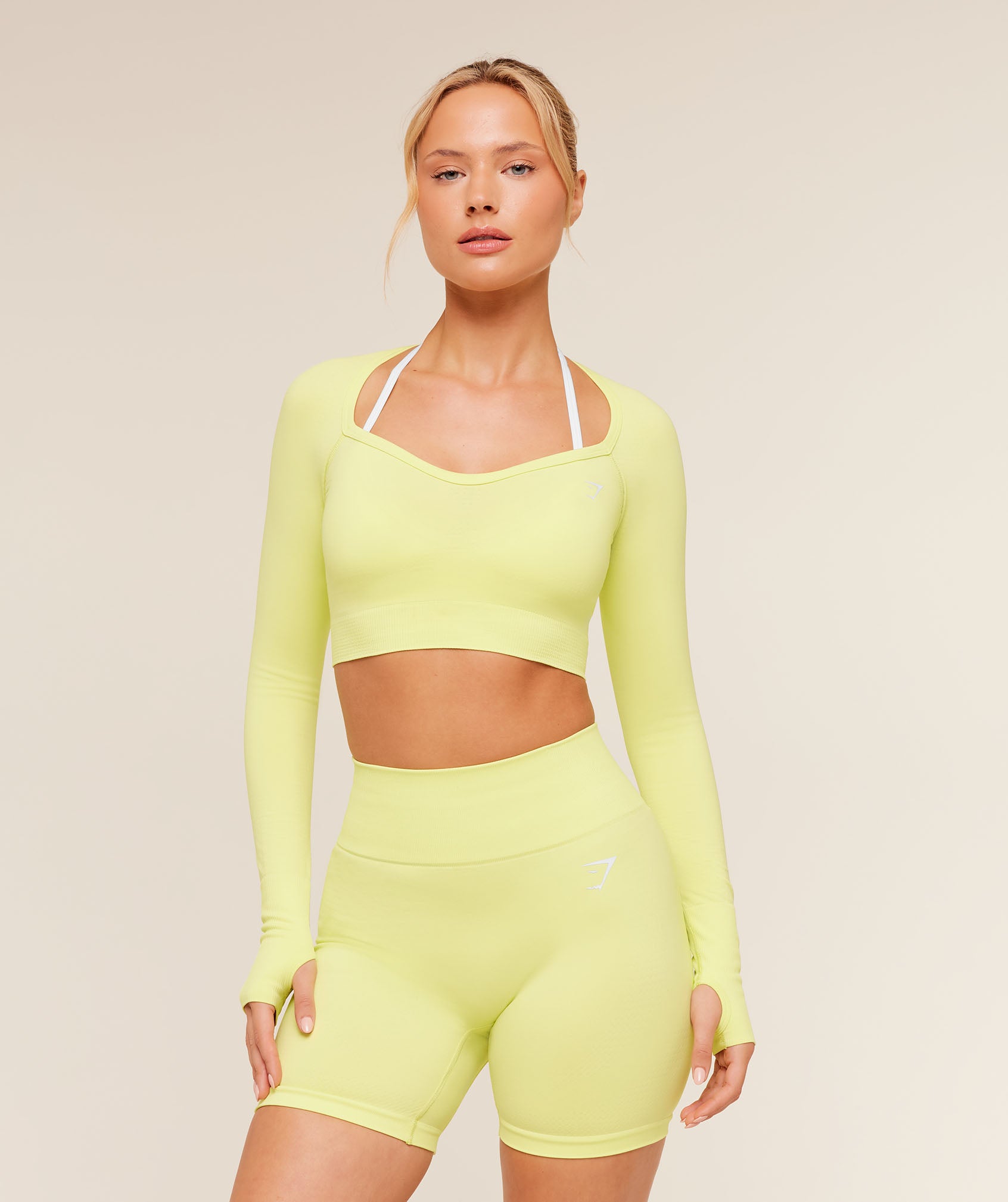 Gymshark Vital Sweetheart Neck Crop Top - Sorbet Yellow