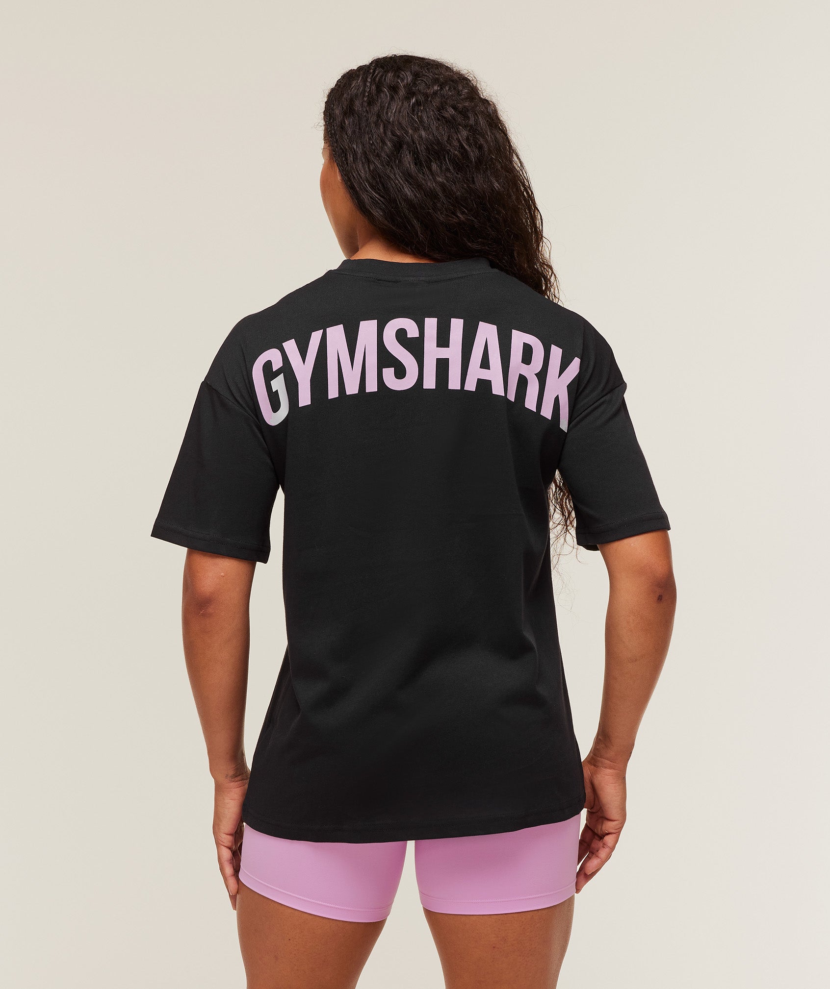Gymshark Power Oversized T-Shirt - Black/Warm Lilac
