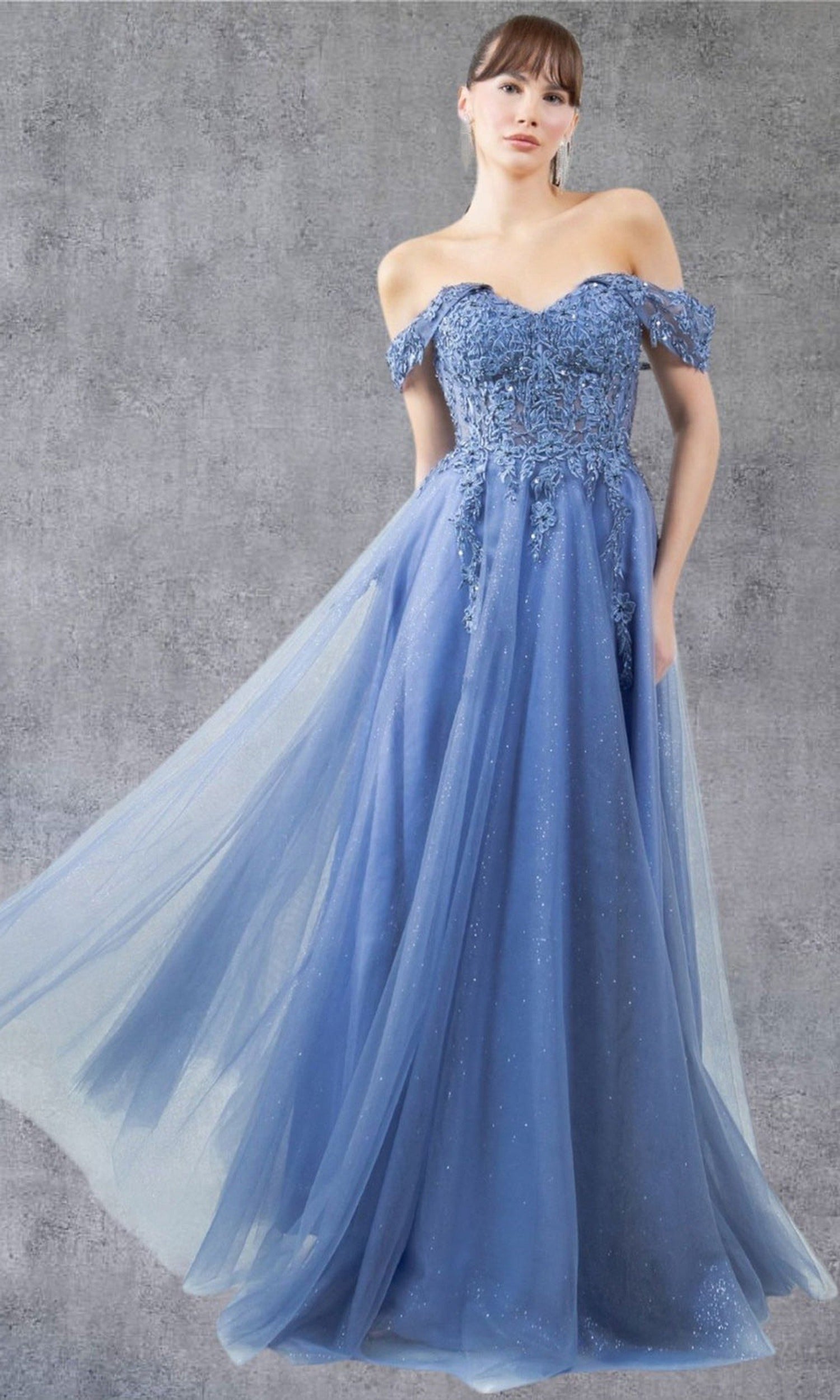 Cinderella Couture 8152J - Off Shoulder Sweetheart A Line Gown